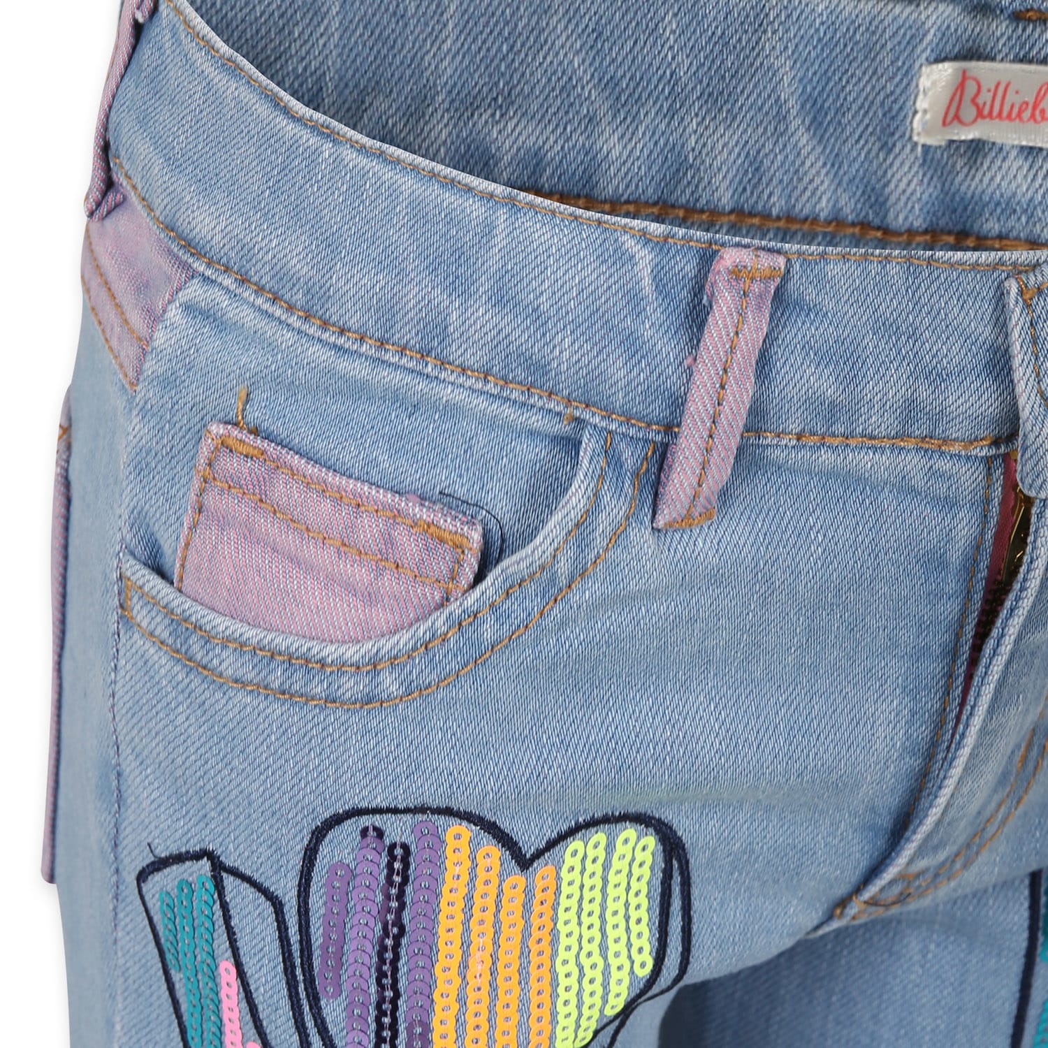 Billieblush Belt-loop Jeans In Denim