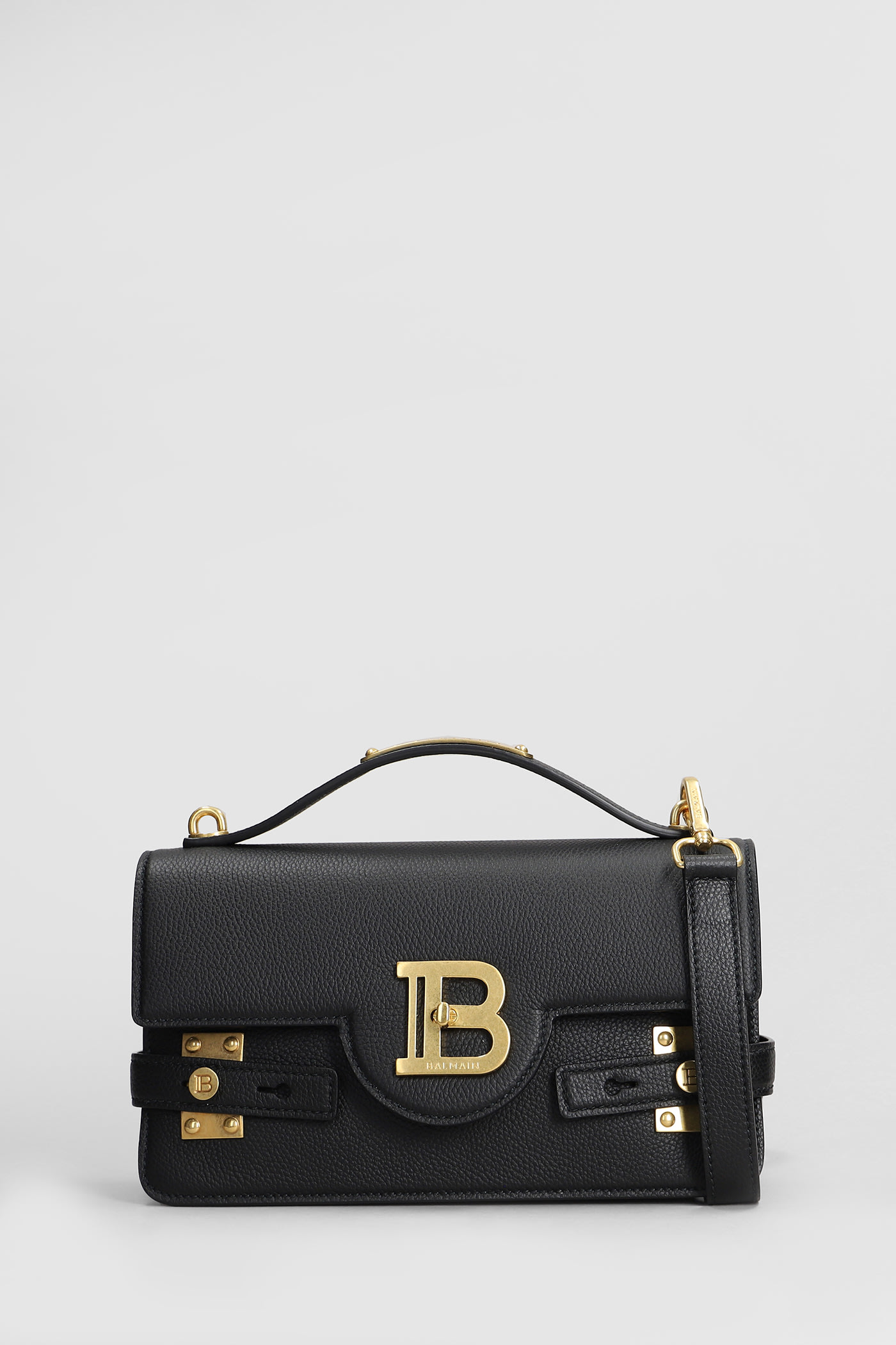 Balmain B Buzz 24 Shoulder Bag In Black Leather