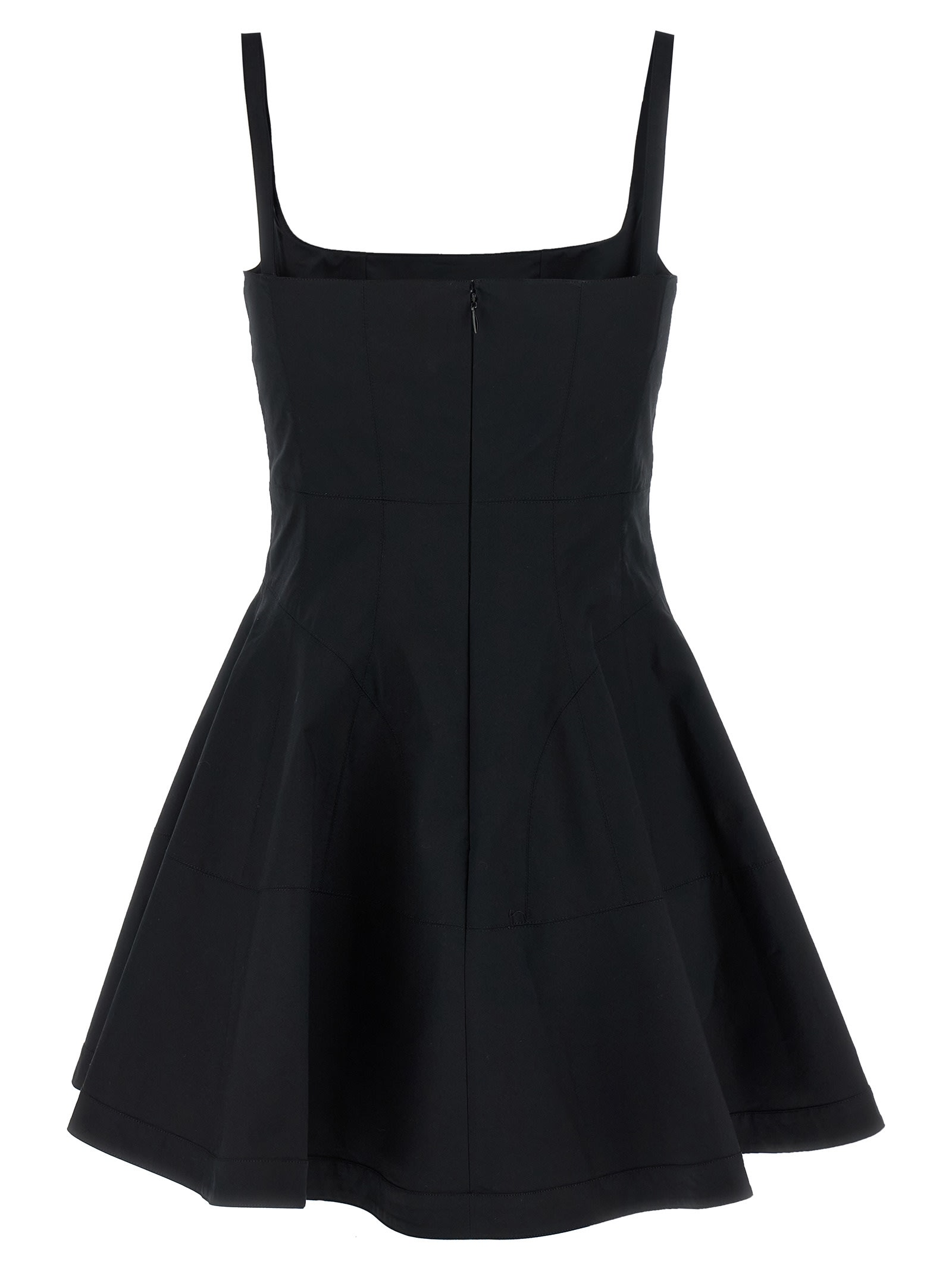 Giovanni Bedin Square-neck Poplin Mini Dress In Black