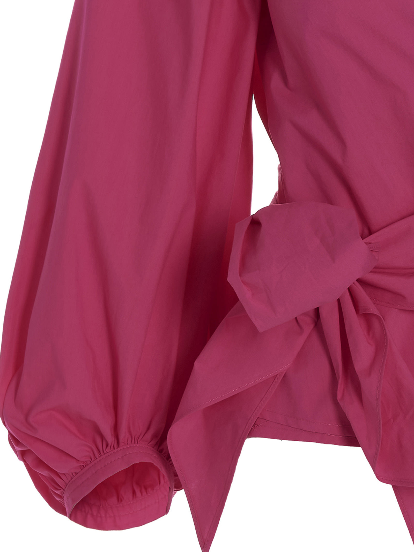 Shop P.a.r.o.s.h Front Crossover Blouse In Fuchsia