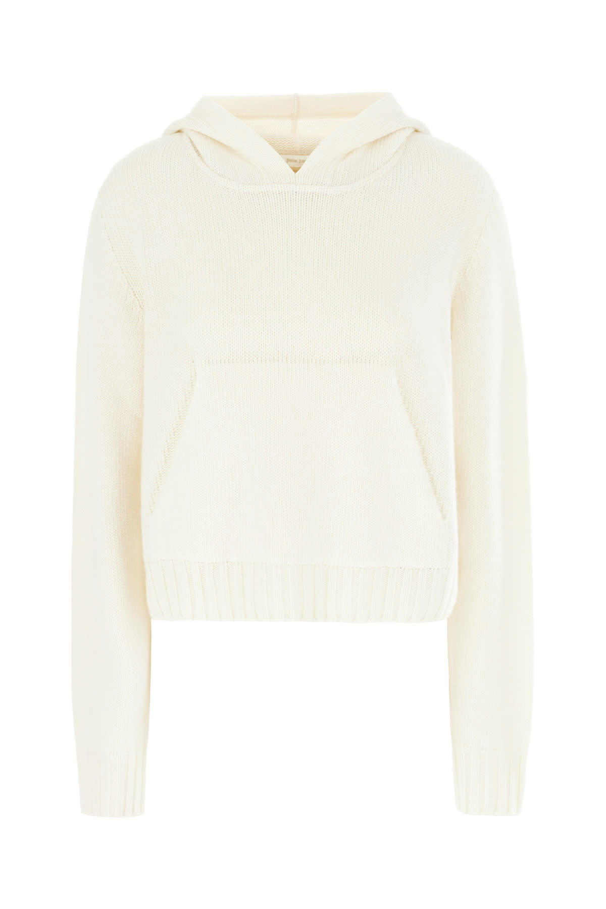 Palm Angels Ivory Wool Blend Sweater In White Light Beige