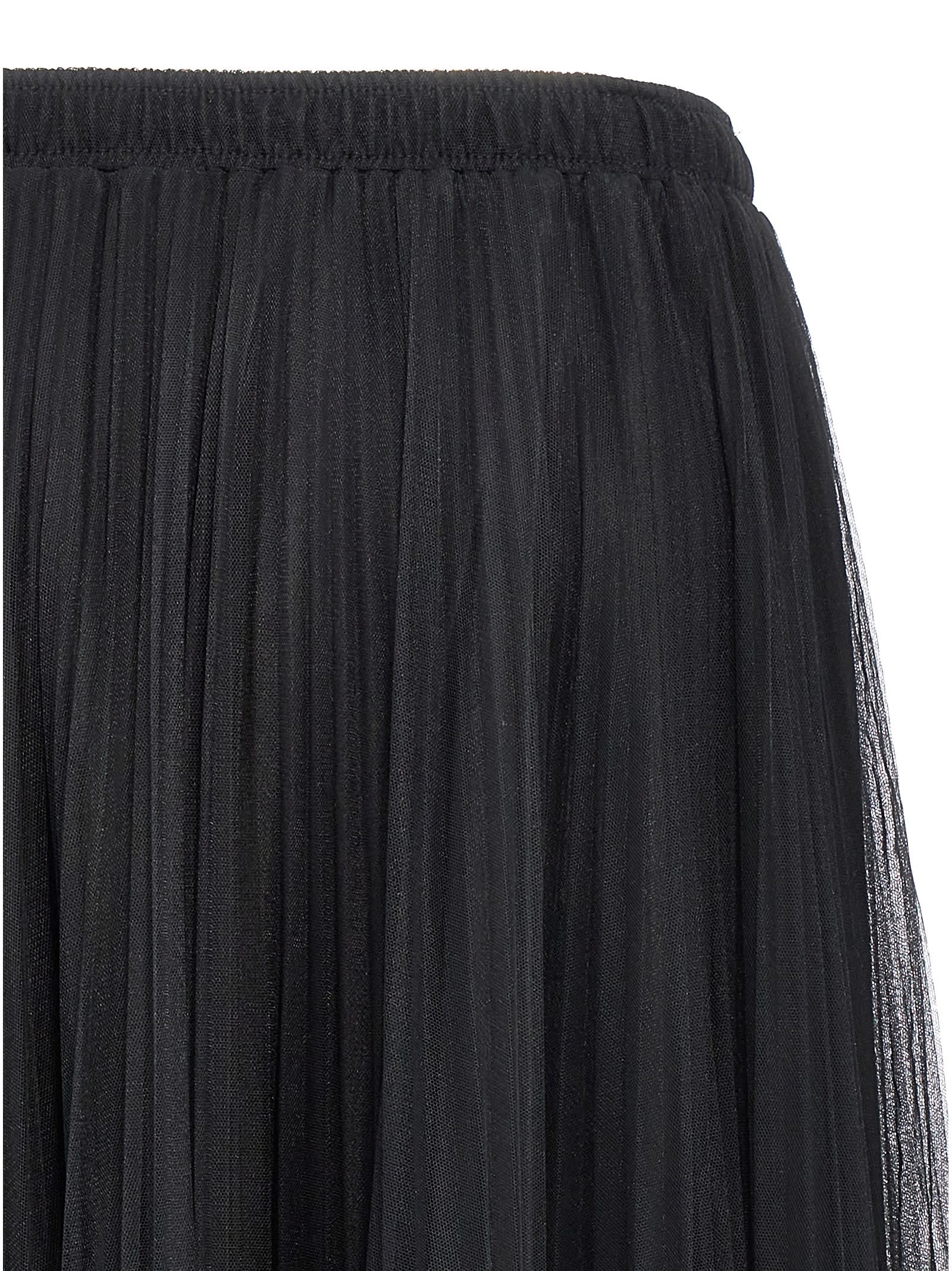 Shop Ermanno Scervino Pleated Tulle Skirt In Black