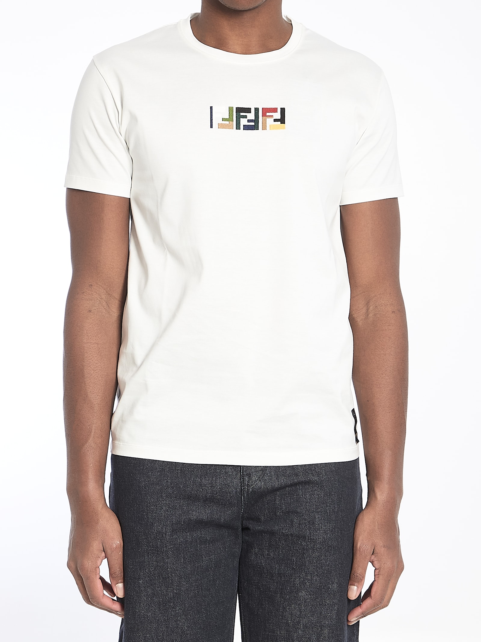 Shop Fendi Triple Ff T-shirt In White