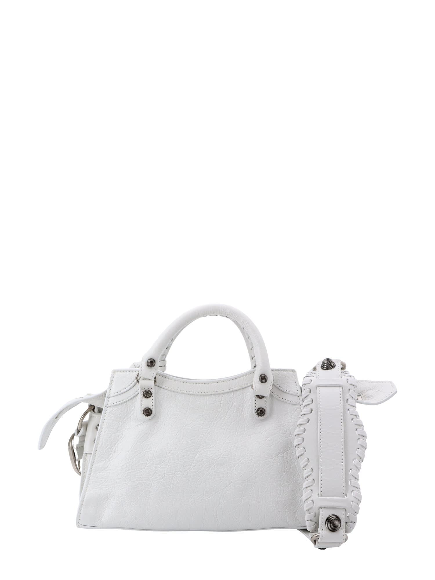 Shop Balenciaga Neo Cagole Xs Shoulder Bag In White