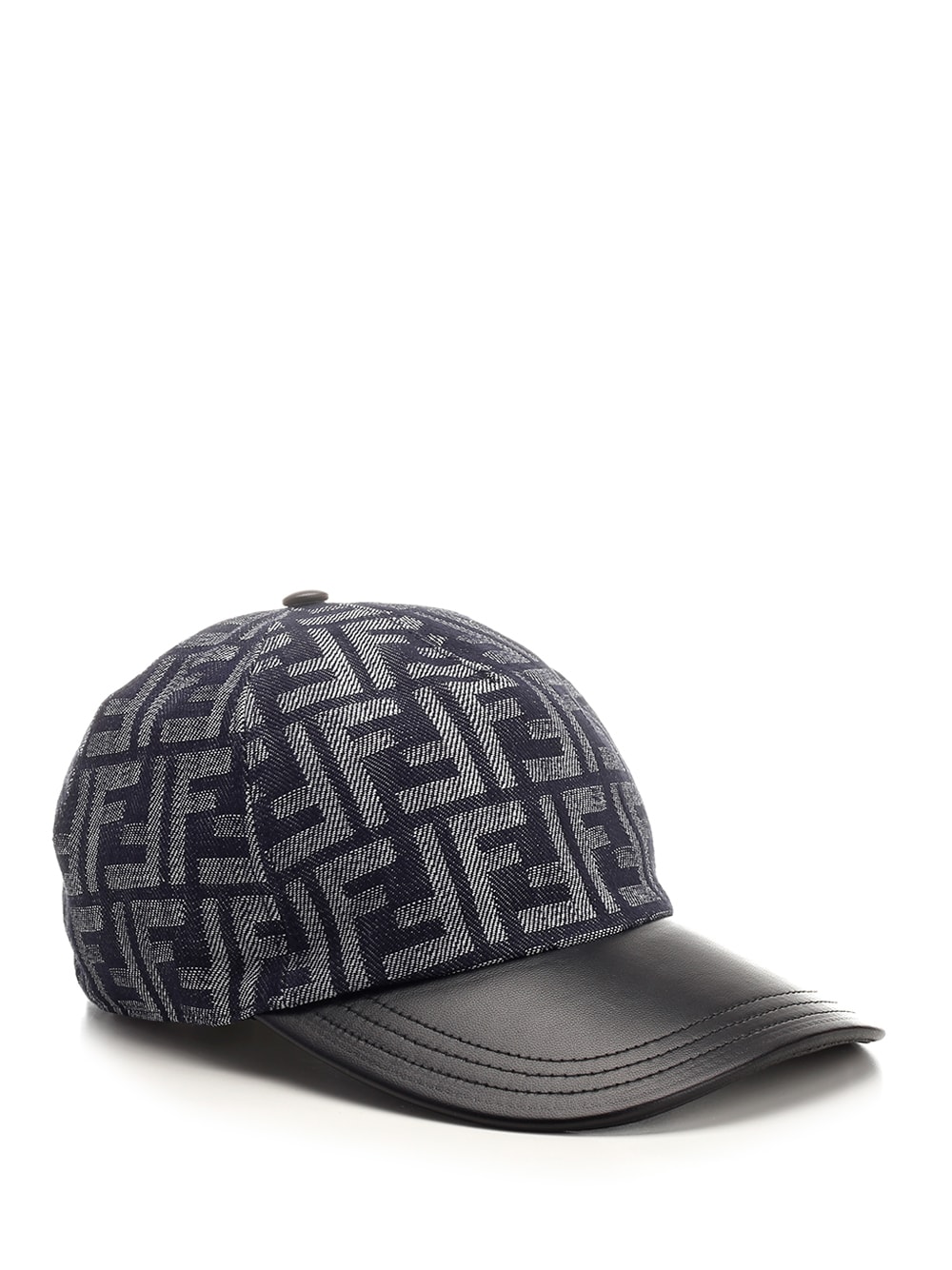 Fendi Fleece Wool Ff 3d Baseball Cap In Denim