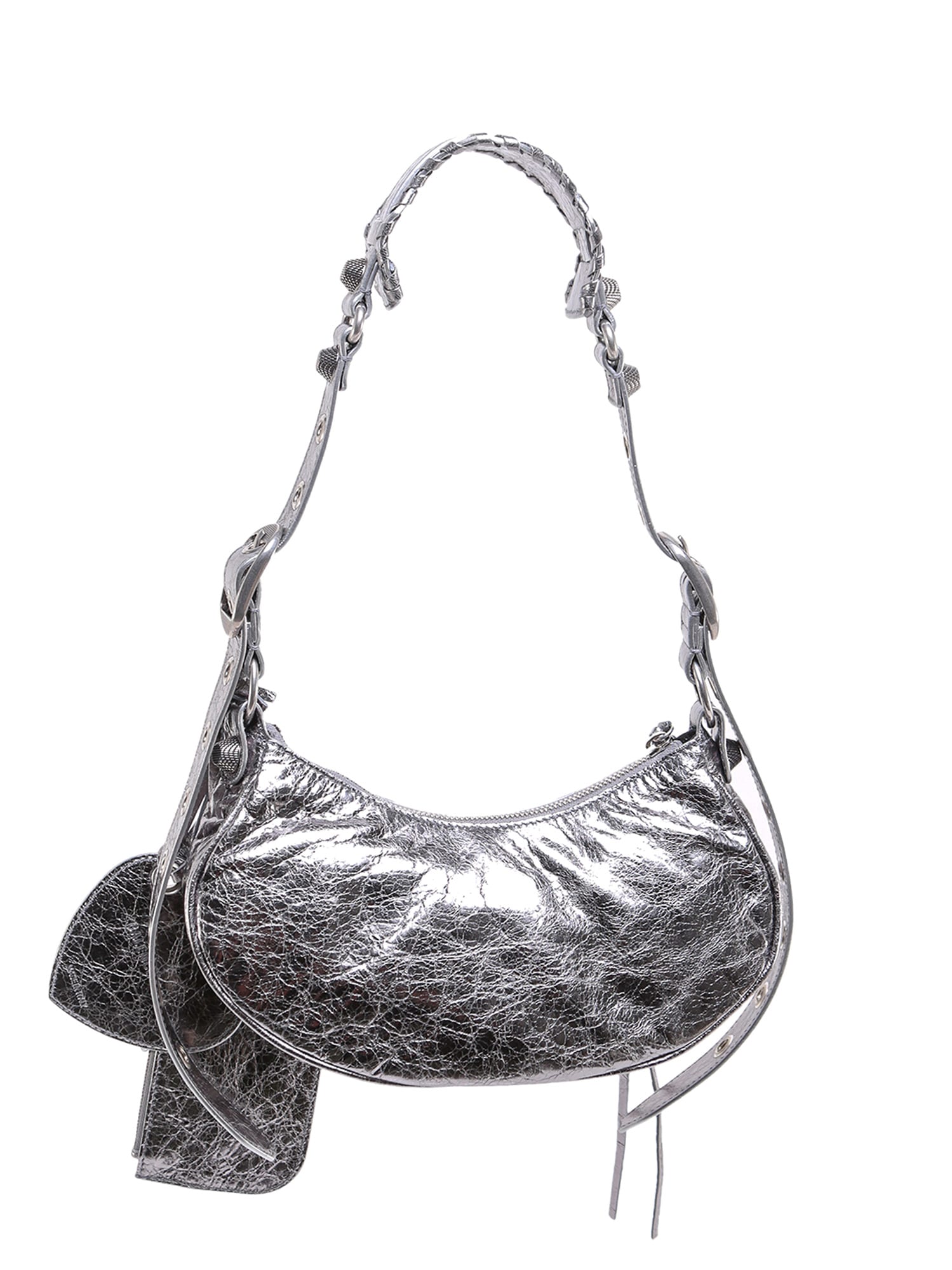 Shop Balenciaga Le Cagole Shoulder Bag In Silver