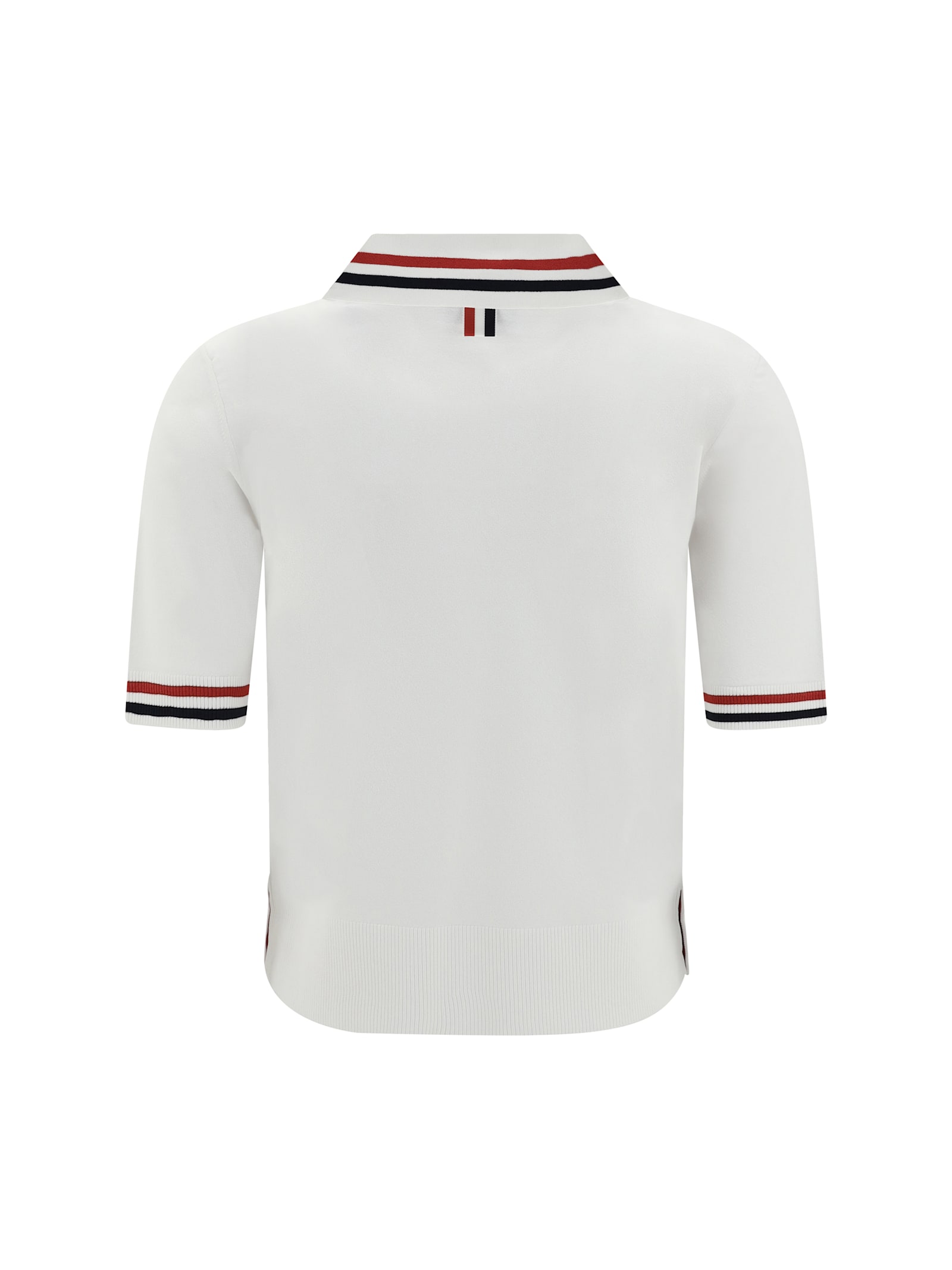 Thom Browne Polo Shirt With Iconic Striped Collar In White