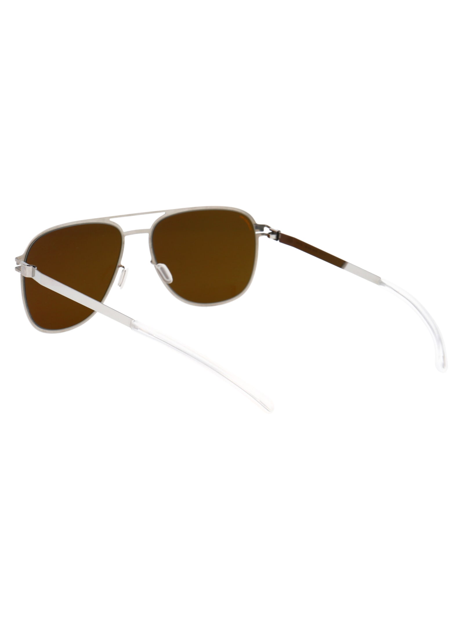 Shop Mykita Caleb Sunglasses In 508 Silver/blue Velvet Polarized Pro Amber