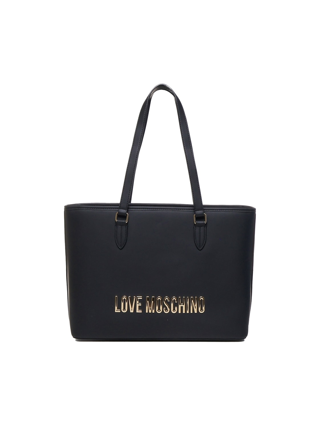 Shop Love Moschino Shopping Bag With Logo In Black