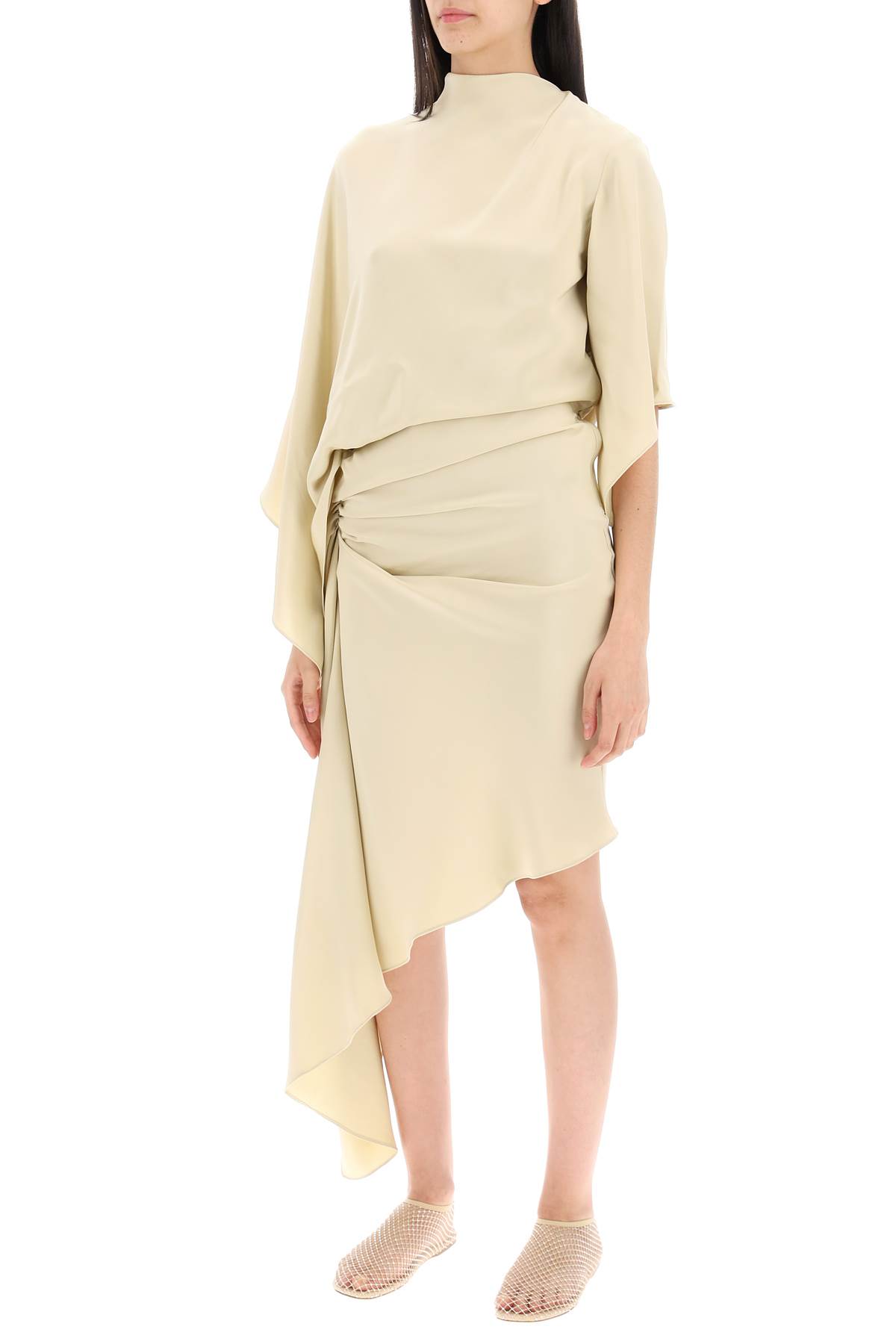 CHRISTOPHER ESBER CUSCO SILK DRAPED MIDI DRESS