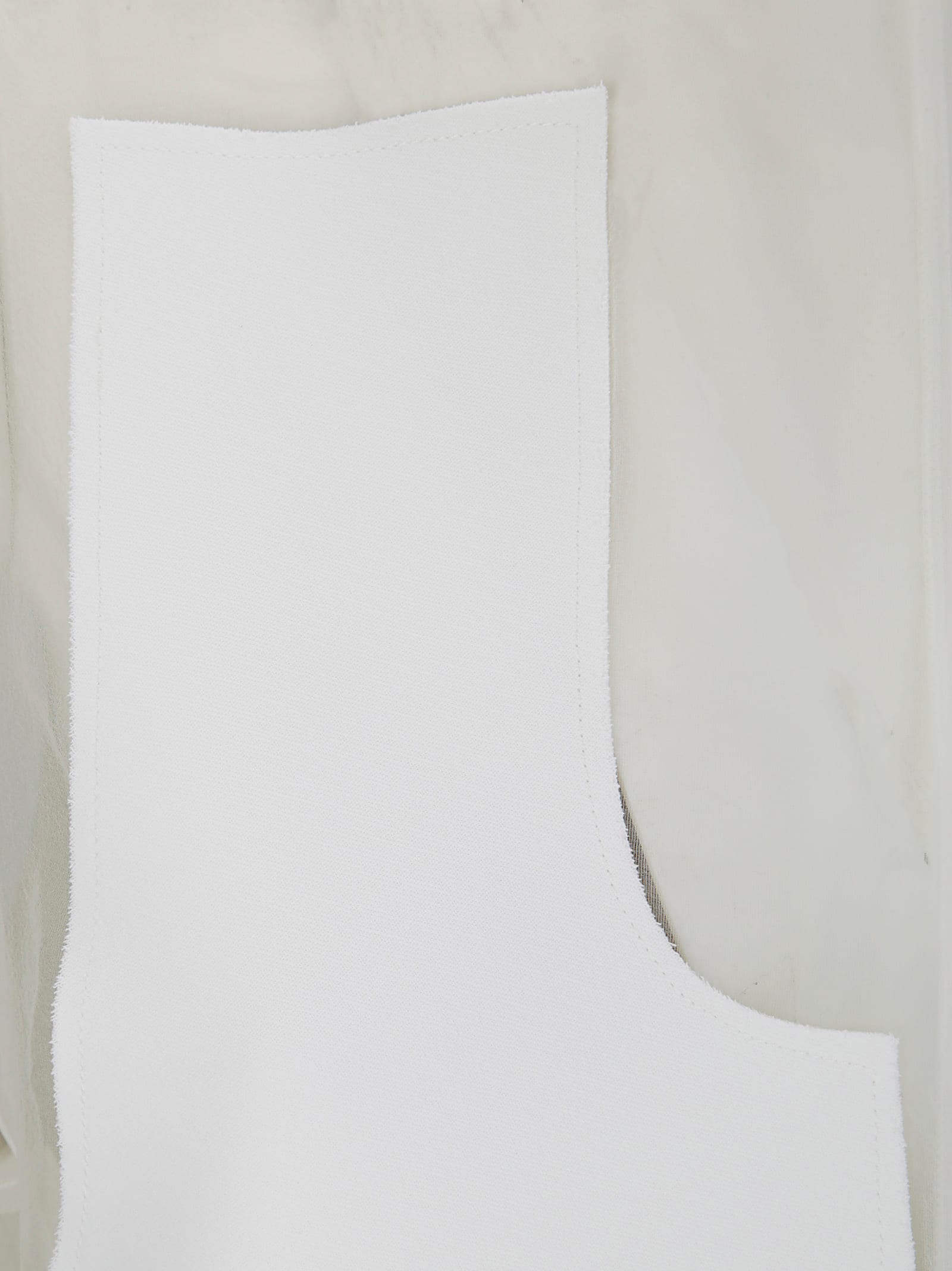 Khaite White Panel Midi Dress With Sheer Inserts In White