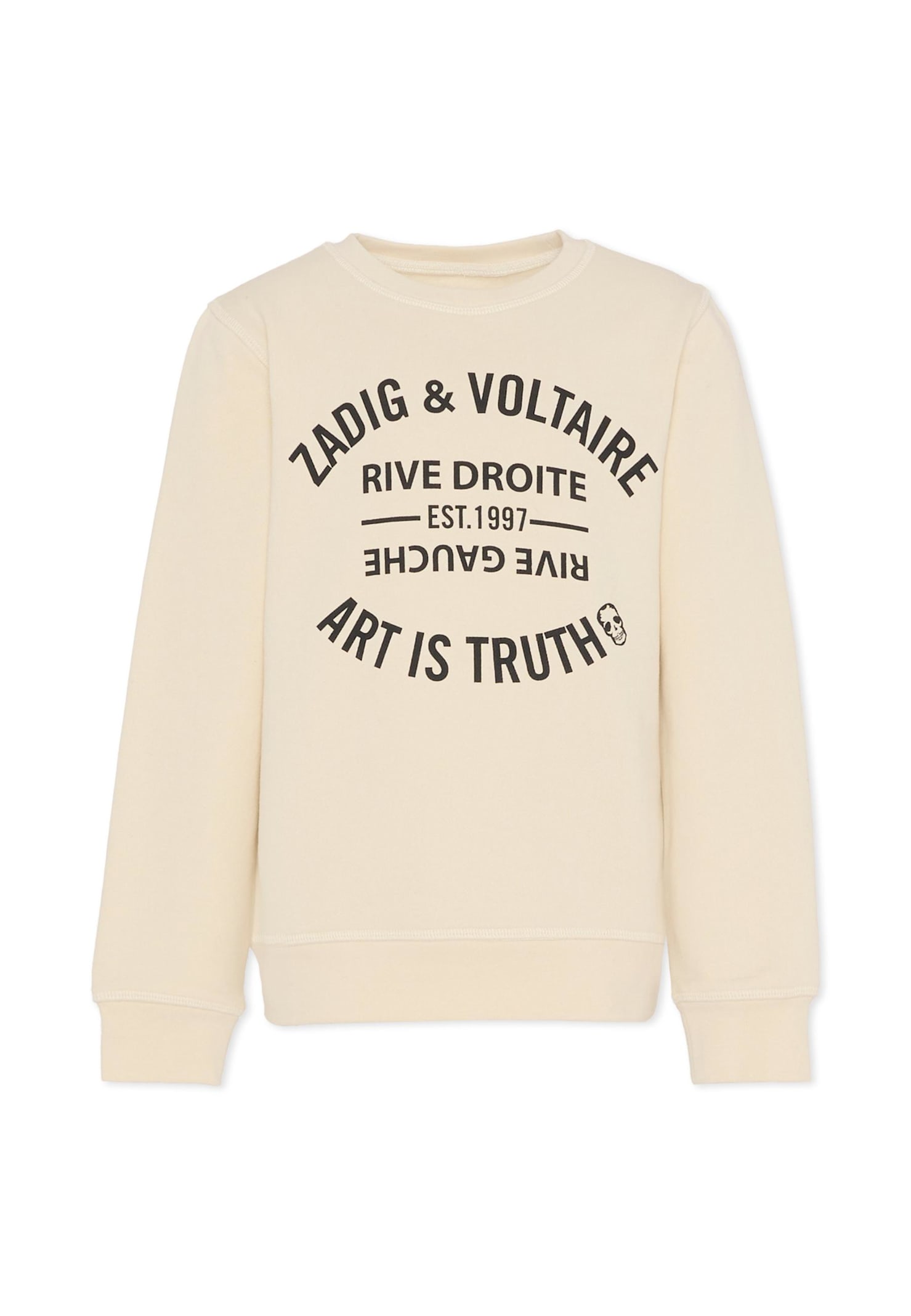Zadig & Voltaire Beige Sweatshirt For Kids With Logo In Nude