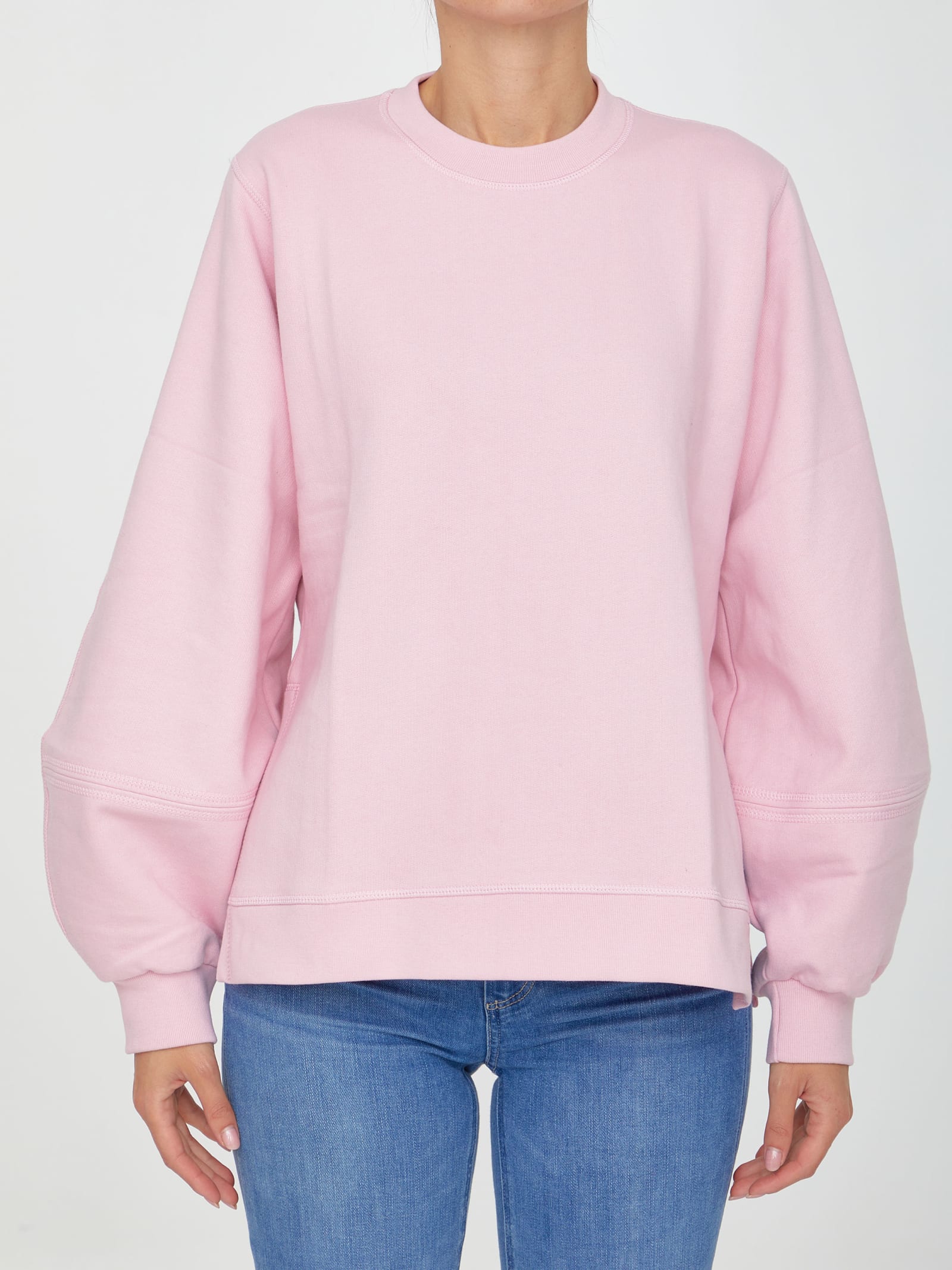 Ganni Pink Sweatshirt With Logo