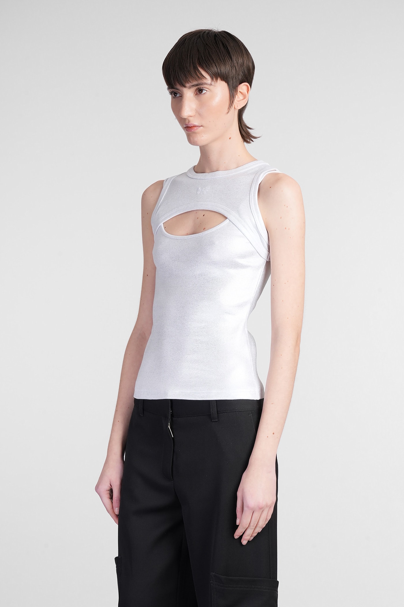 Off-white Topwear In Silver Cotton In Silver