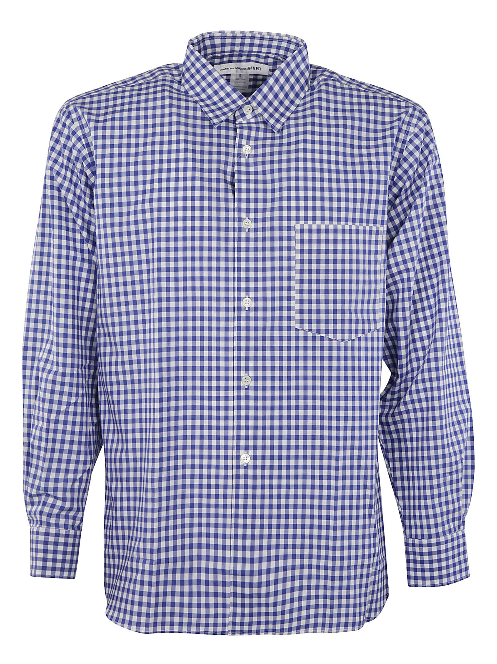 COMME DES GARÇONS SHIRT REGULAR FIT CHECKED SHIRT,FZB010.PER BLUE