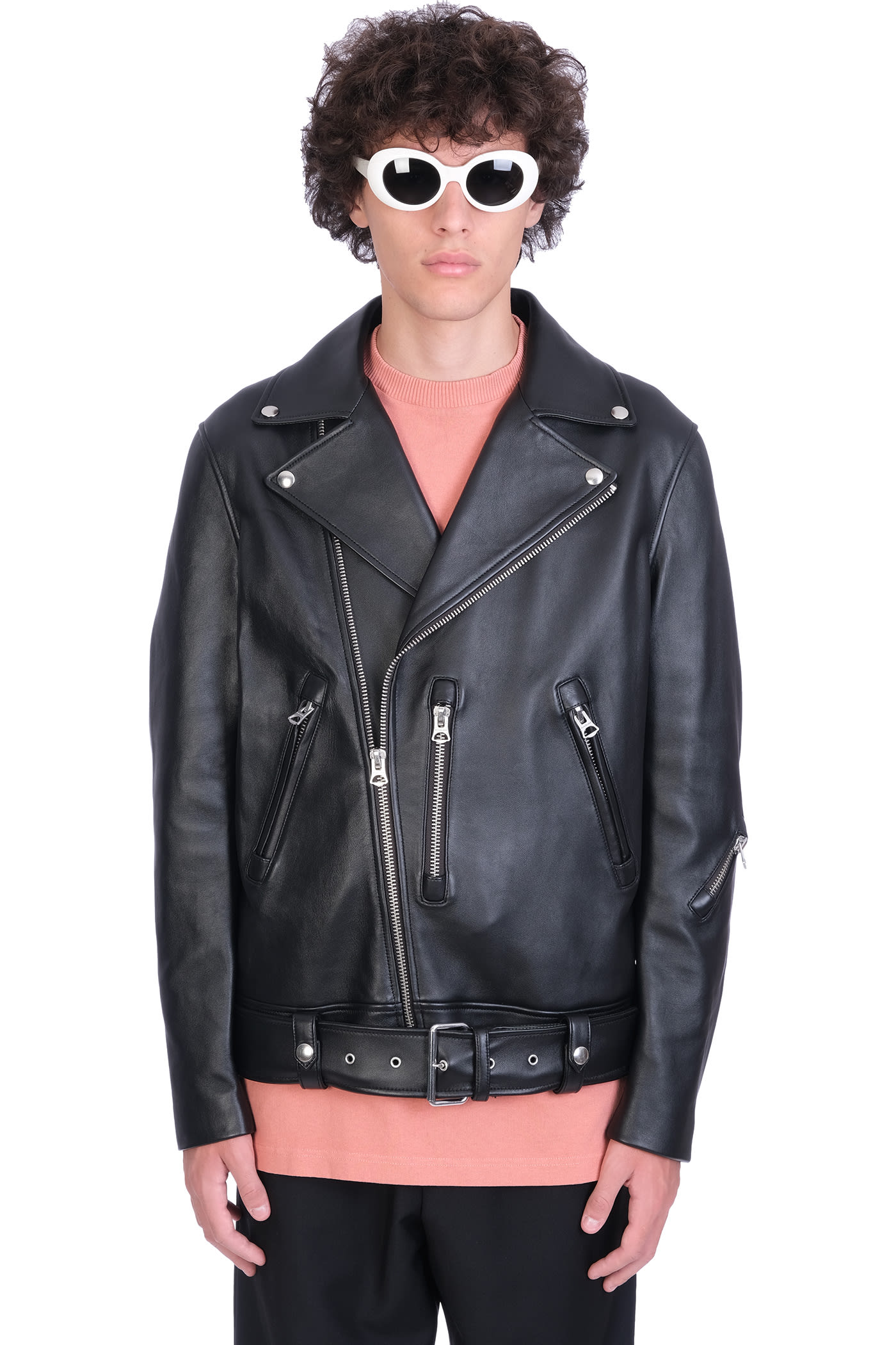 ACNE STUDIOS BIKER JACKET IN BLACK LEATHER,B70075900