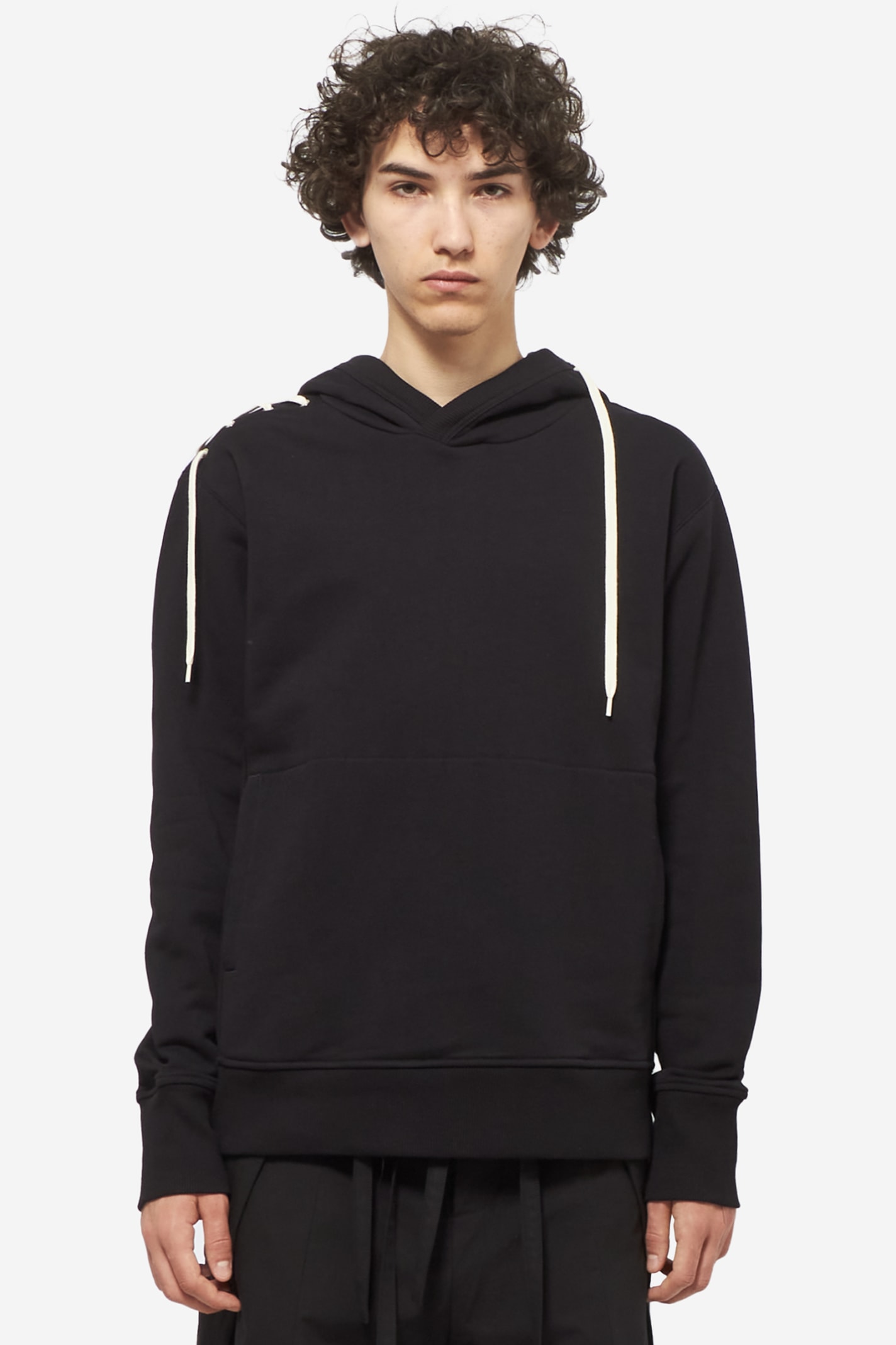 Shop Craig Green Laced Hoodie Sweatshirt In Black