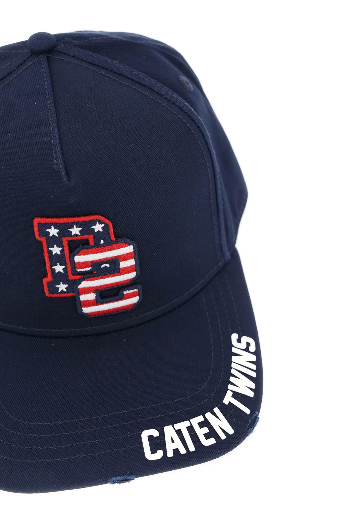 Dsquared2 Cappello Da Baseball Effetto Vissuto In Navy (blue)