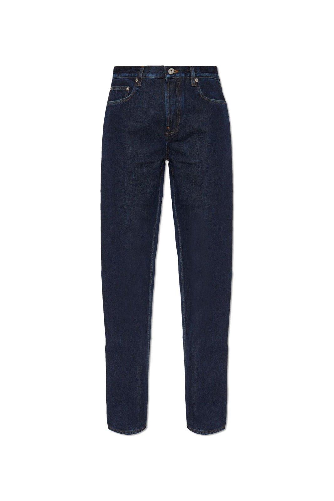 Burberry Logo Patch Straight-leg Jeans In Blue
