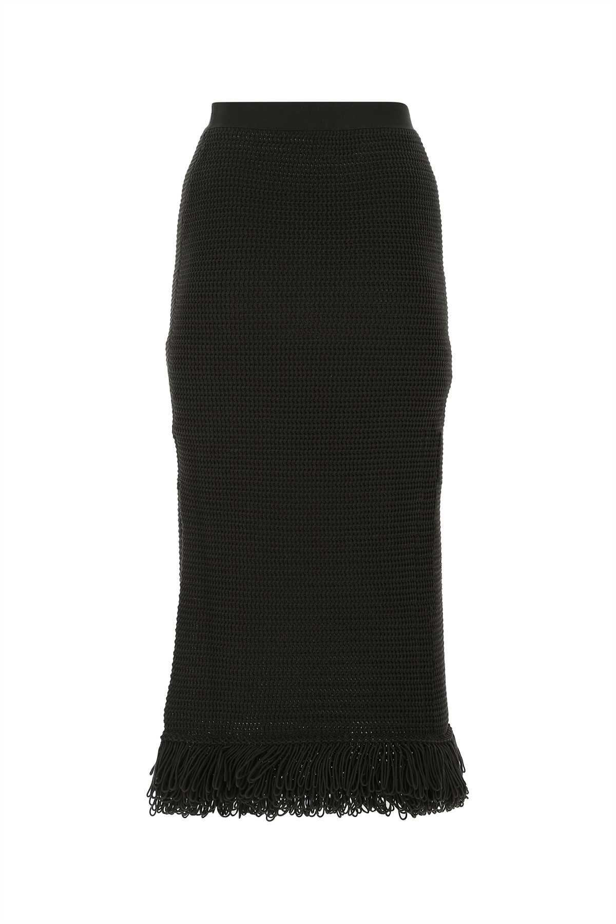 Shop Bottega Veneta Dark Brown Cotton Skirt In 2113