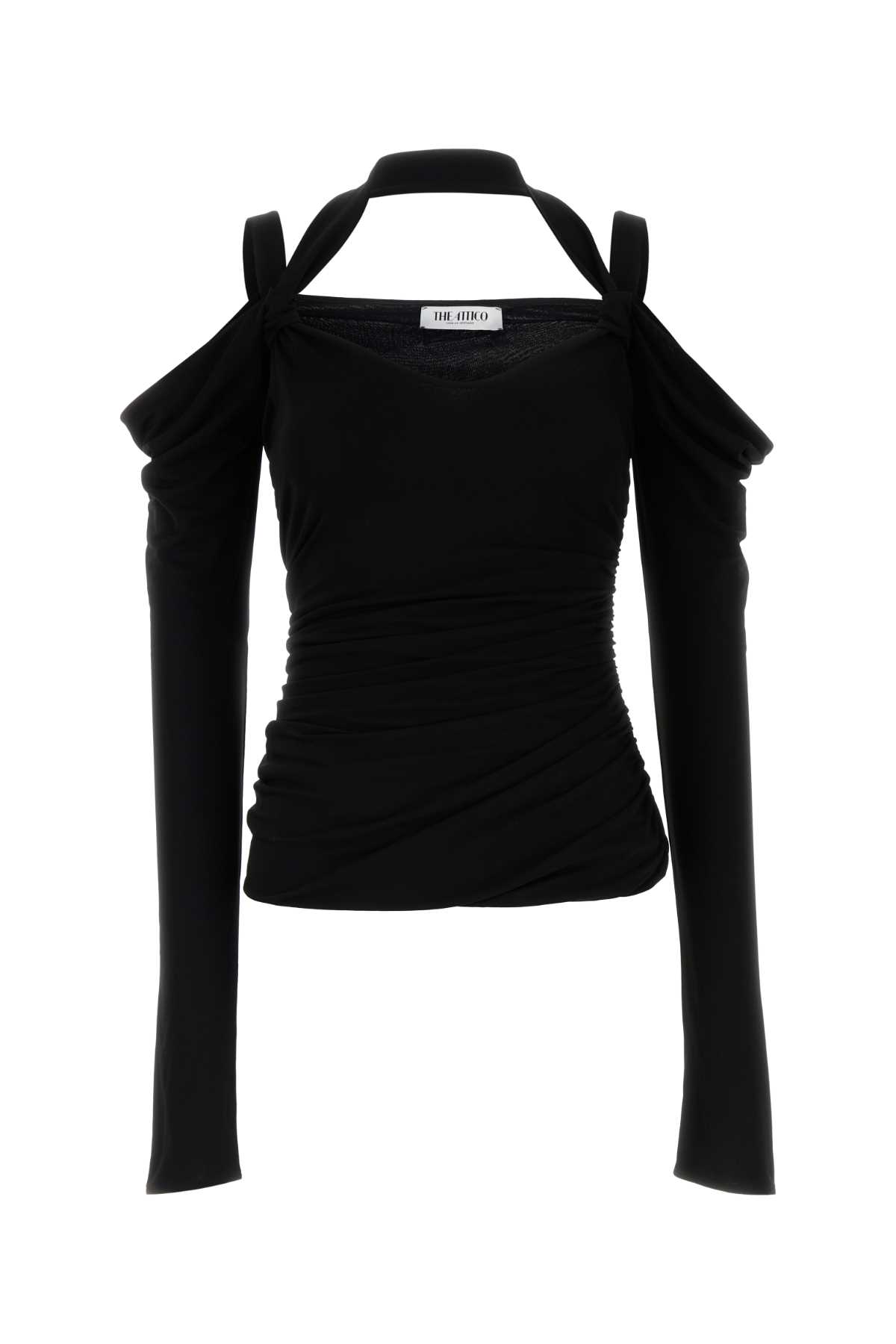 Attico Top In Crepe Nero Donna In Black