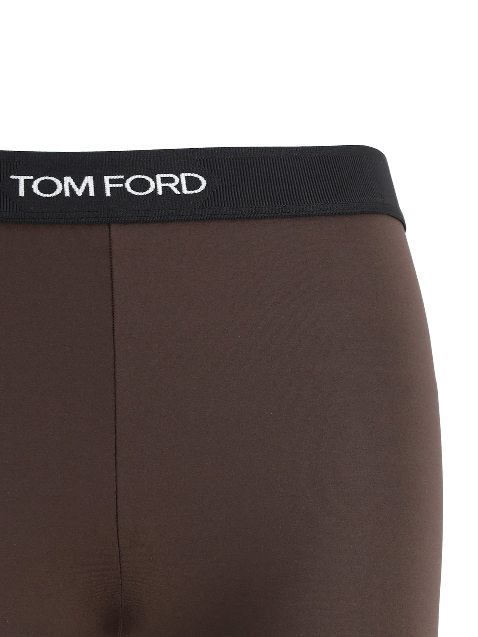 Tom Ford Lustrous Jersey Signature Leggings In Brown