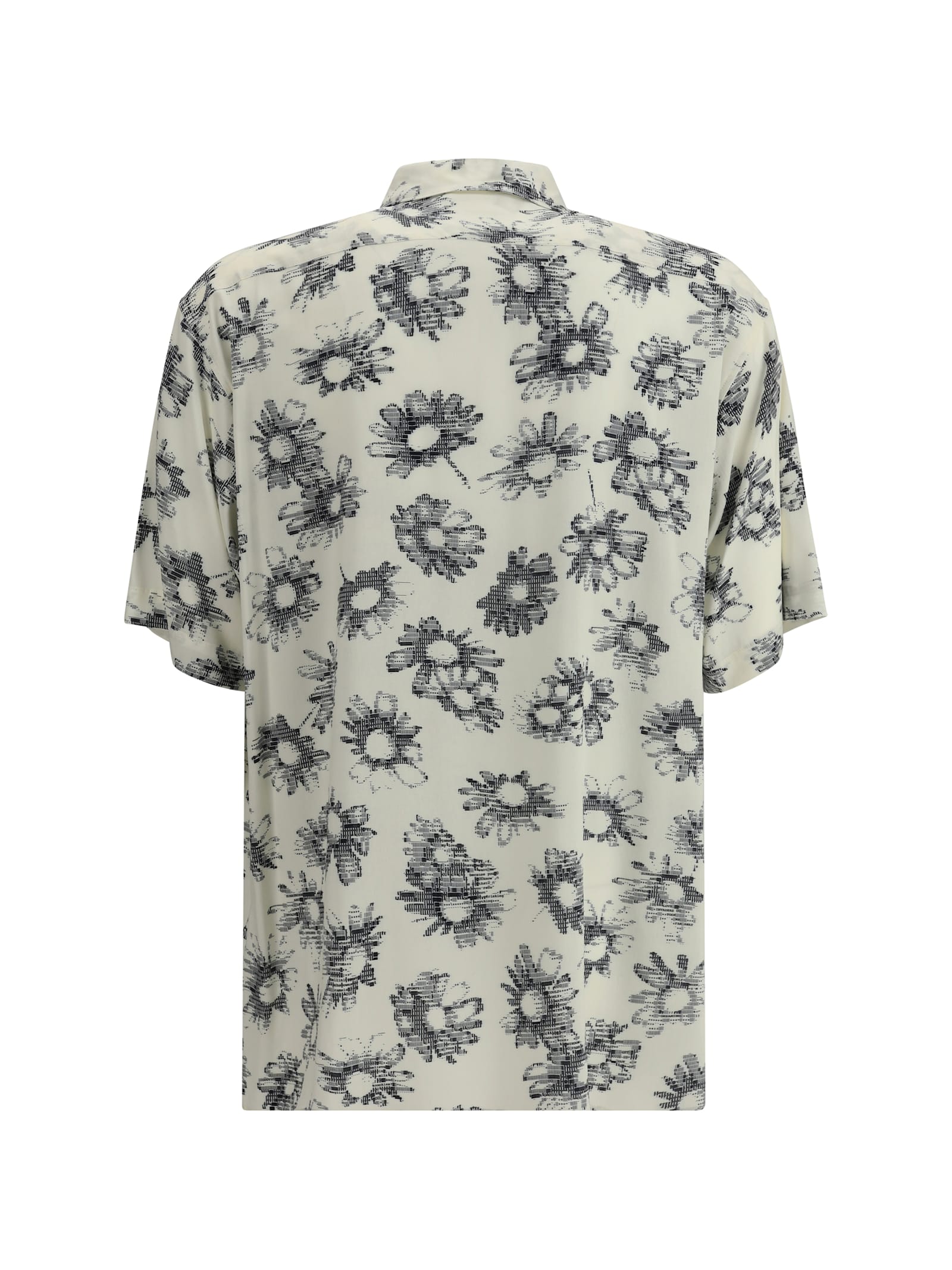Magliano Matrix Print Viscose Bowling Shirt In White