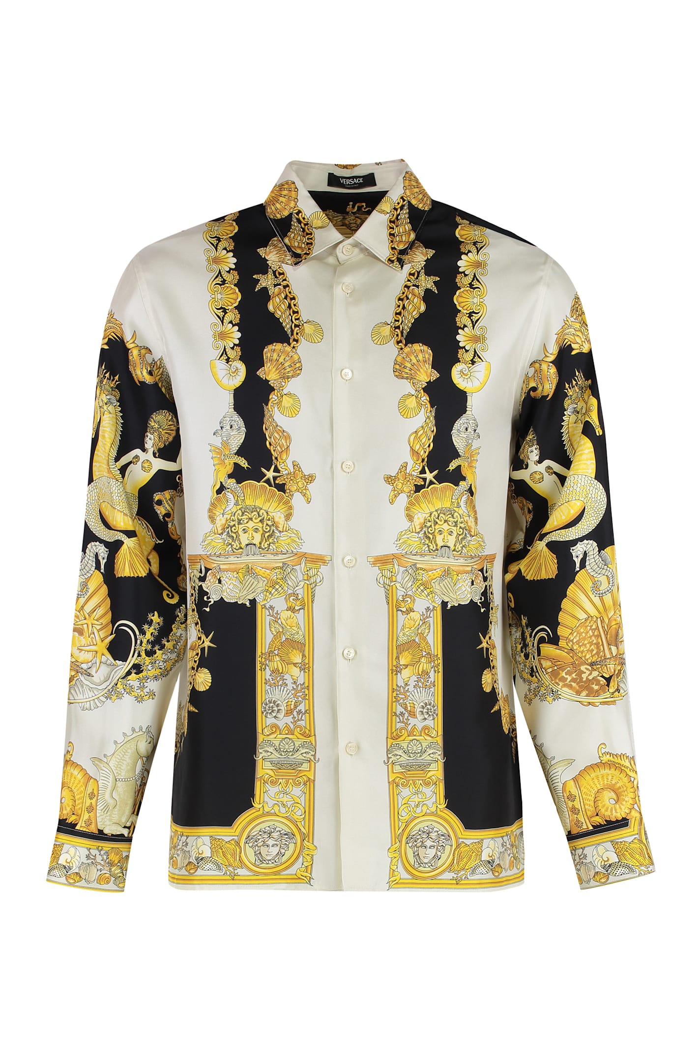 Versace Coral Theatre Shirt And Blouse Multicolor In Gold