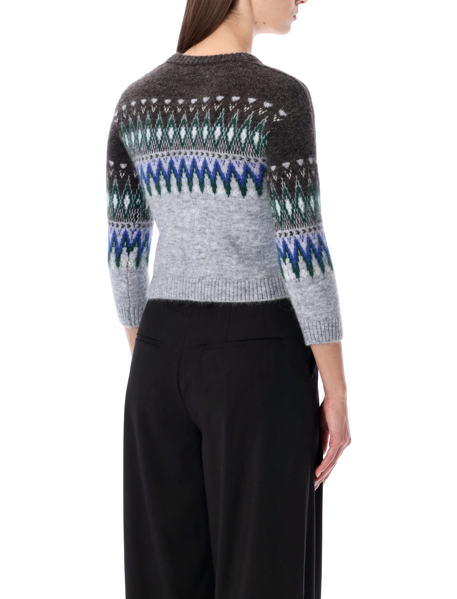 Acne Studios Fairislepattern Wool Sweater In Gray