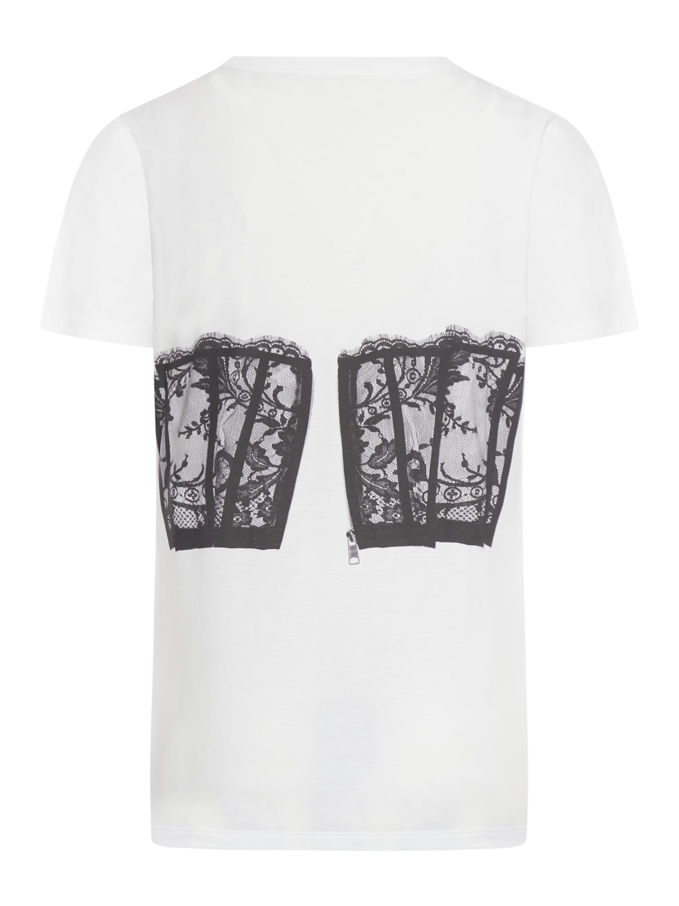 Shop Alexander Mcqueen Corset Lace T-shirt In White Black