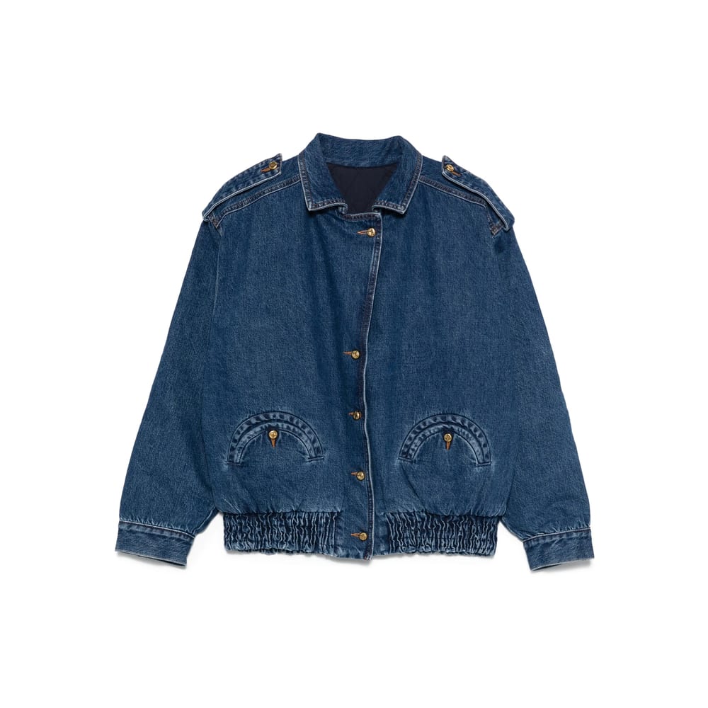 Blazé Milano Blaze Milano Nariida Quilted Denim Jacket In Brown