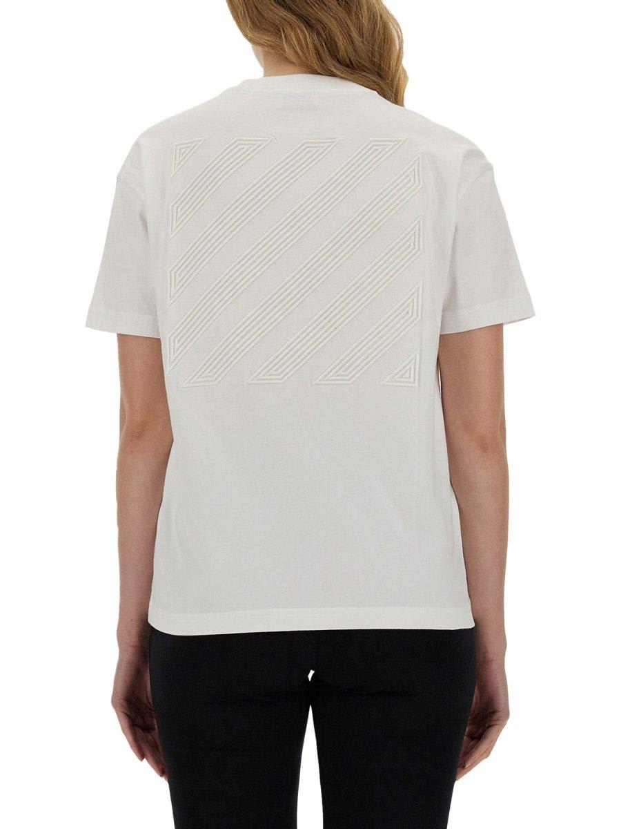 Shop Off-white Diag-stripe Crewneck T-shirt In White