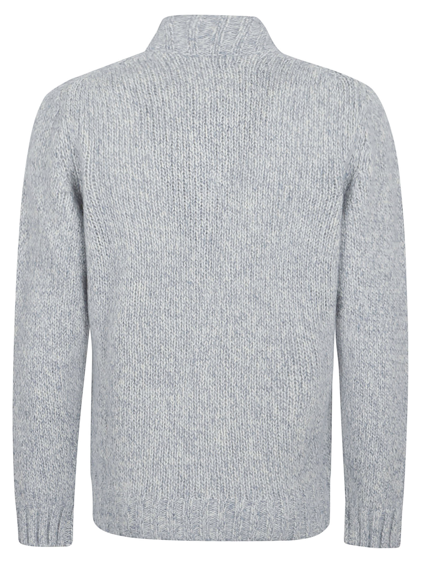 Lardini Knitted Zip-up Sweater With High Collar In White