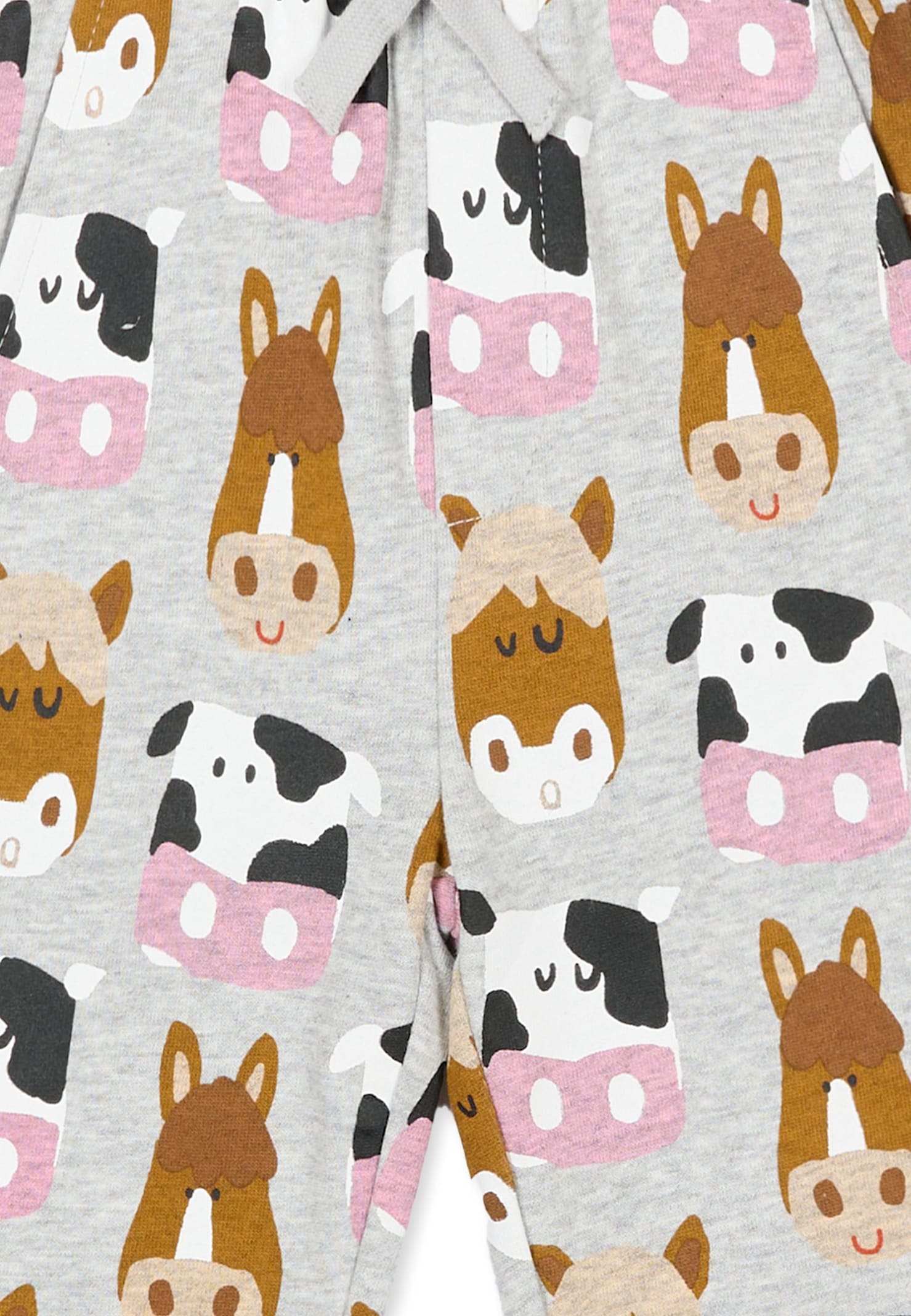 Stella Mccartney Grey Trousers For Baby Boy With Animal Print In Gray