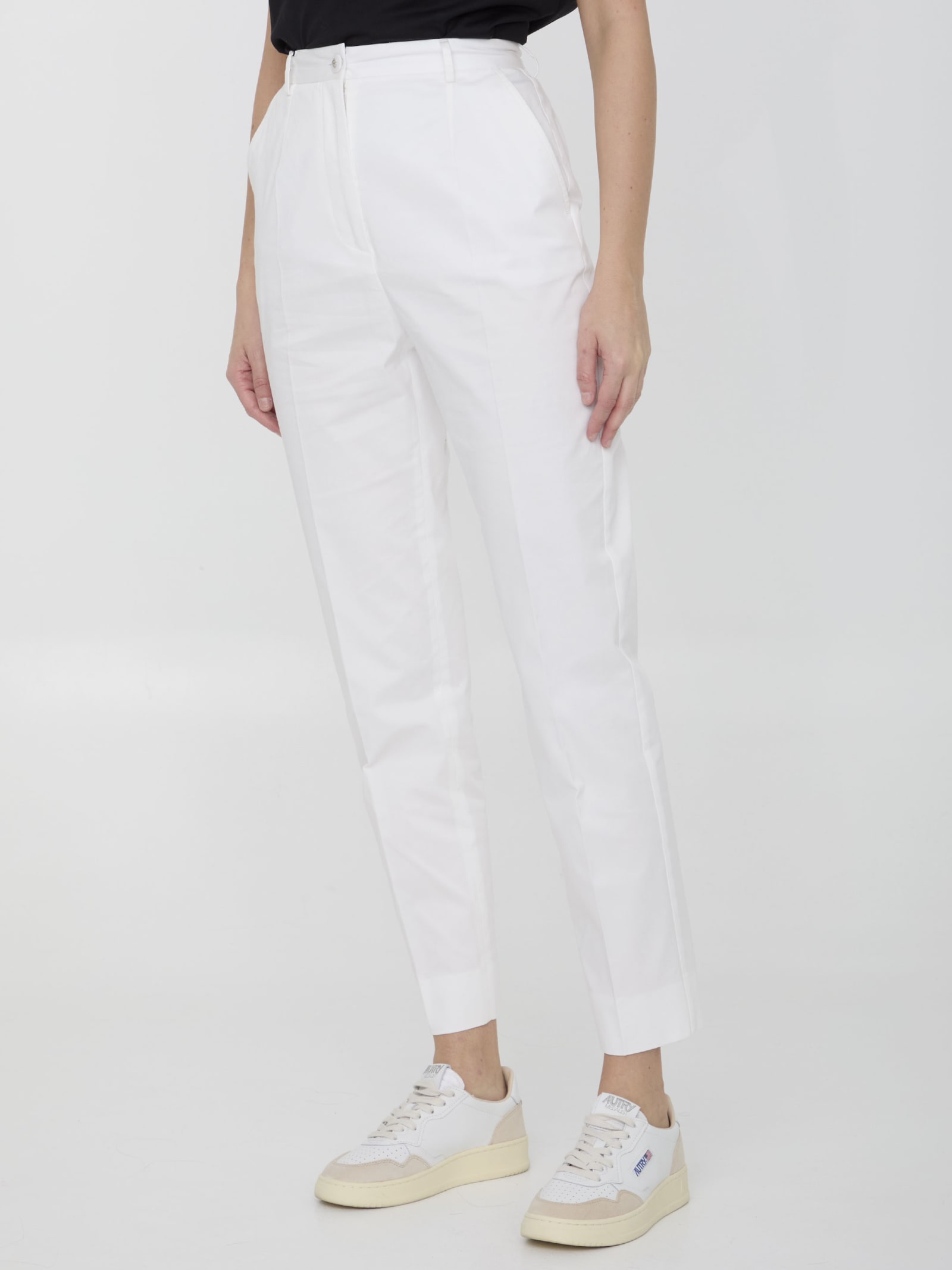 Shop Dolce & Gabbana Cotton Pants In White