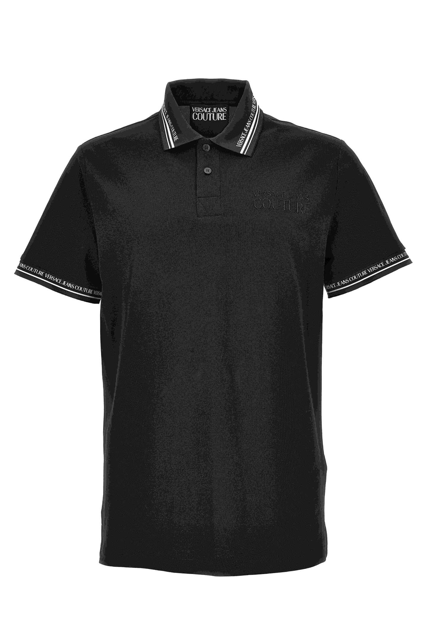 Shop Versace Jeans Couture Polo In Black