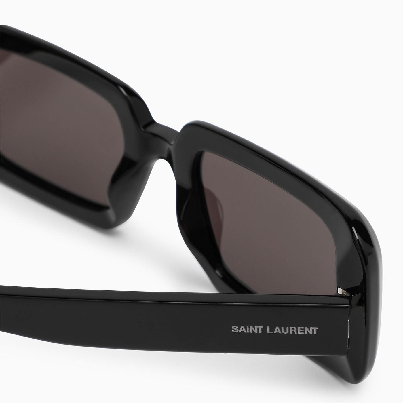 Shop Saint Laurent Black Sunglasses With Logo Lettering