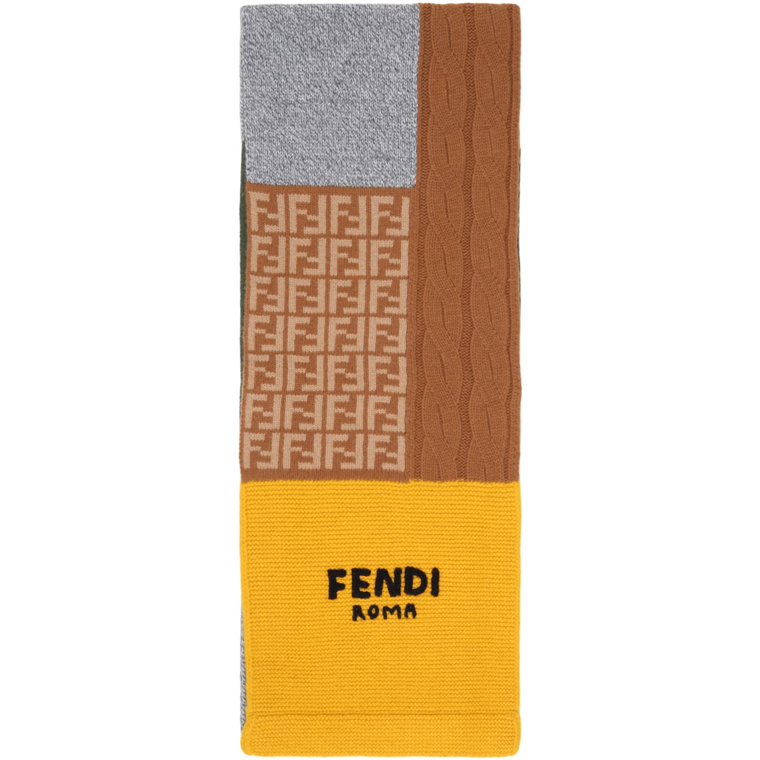 Fendi Multicolor Scarf For Boy With Black Logo