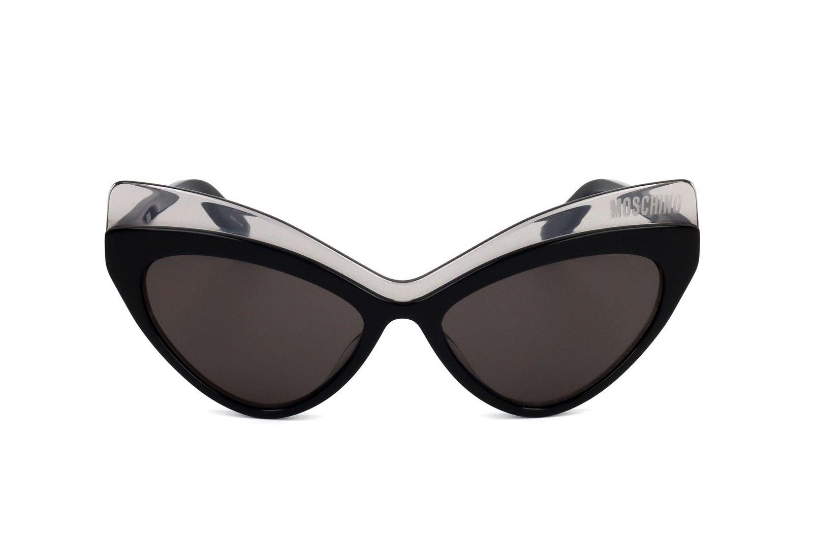 MOSCHINO DOUBLE CAT-EYE FRAME TINTED SUNGLASSES 