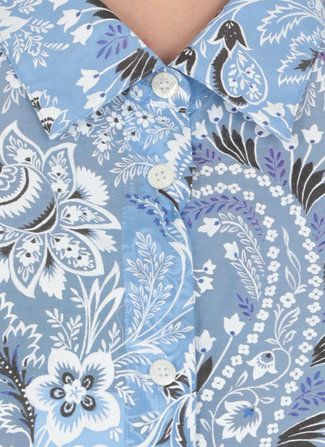 Etro Paisley-print Cotton Blend Shirt In Light Blue