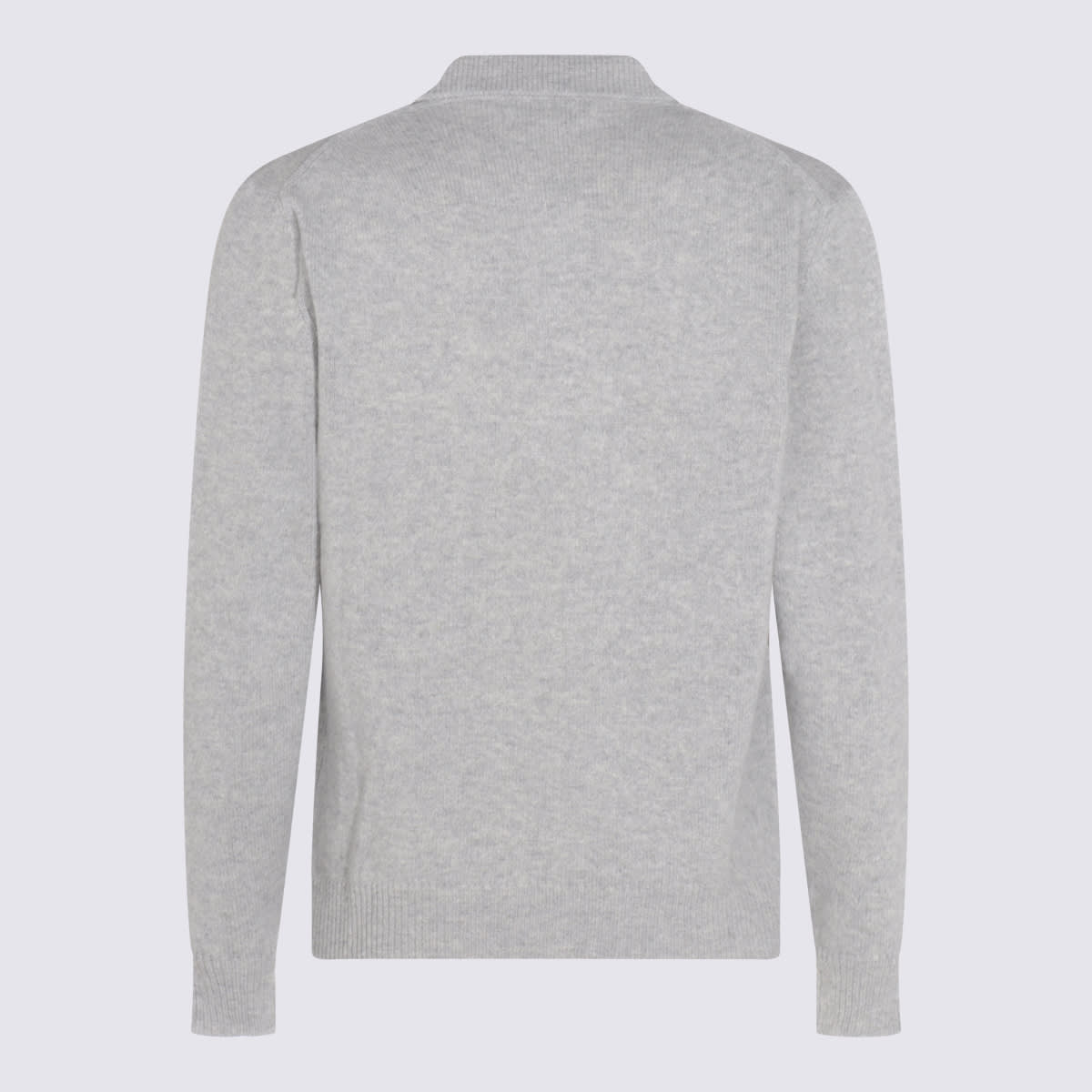 Lardini Ribbed Cuff Crewneck Sweater Design In Gray