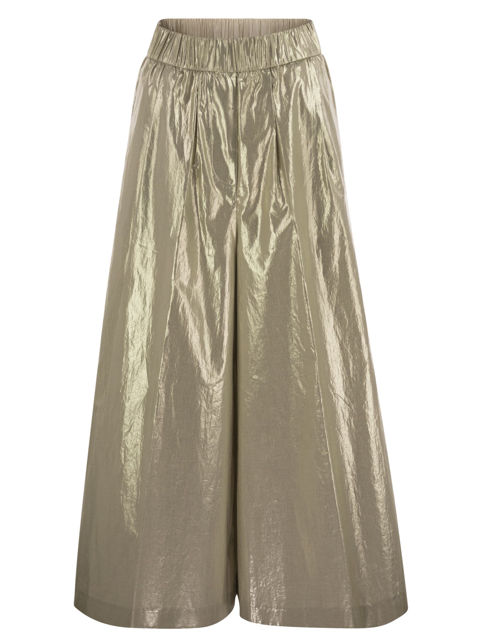 Peserico Women Laminated Cotton Poplin Trousers
