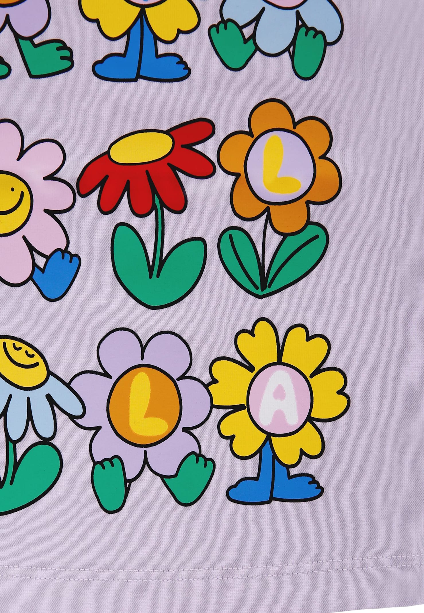 Stella Mccartney Lilac T-shirt For Baby Girl With Flowers In Purple