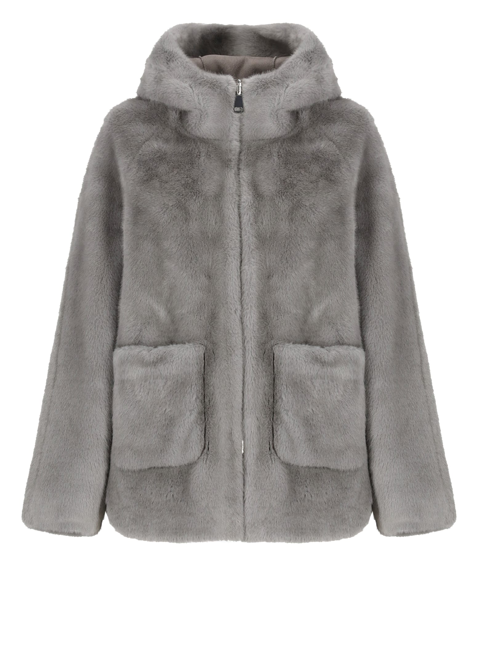 Synthetic Fur Reversible Coat