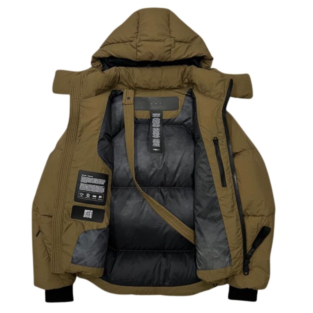 Shop Jg1 Padded Jacket With Hood In Tobacco