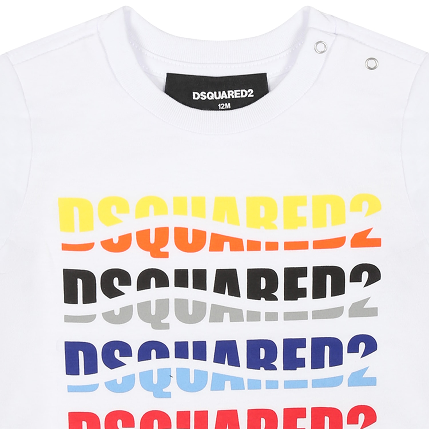 Shop Dsquared2 White T-shirt For Baby Boy With Logo