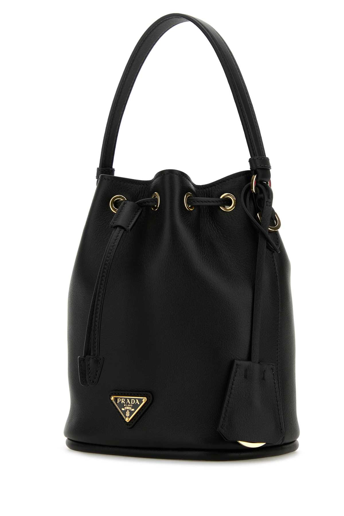 Shop Prada Black Leather Re-edition 1978 Bucket Bag In Nero