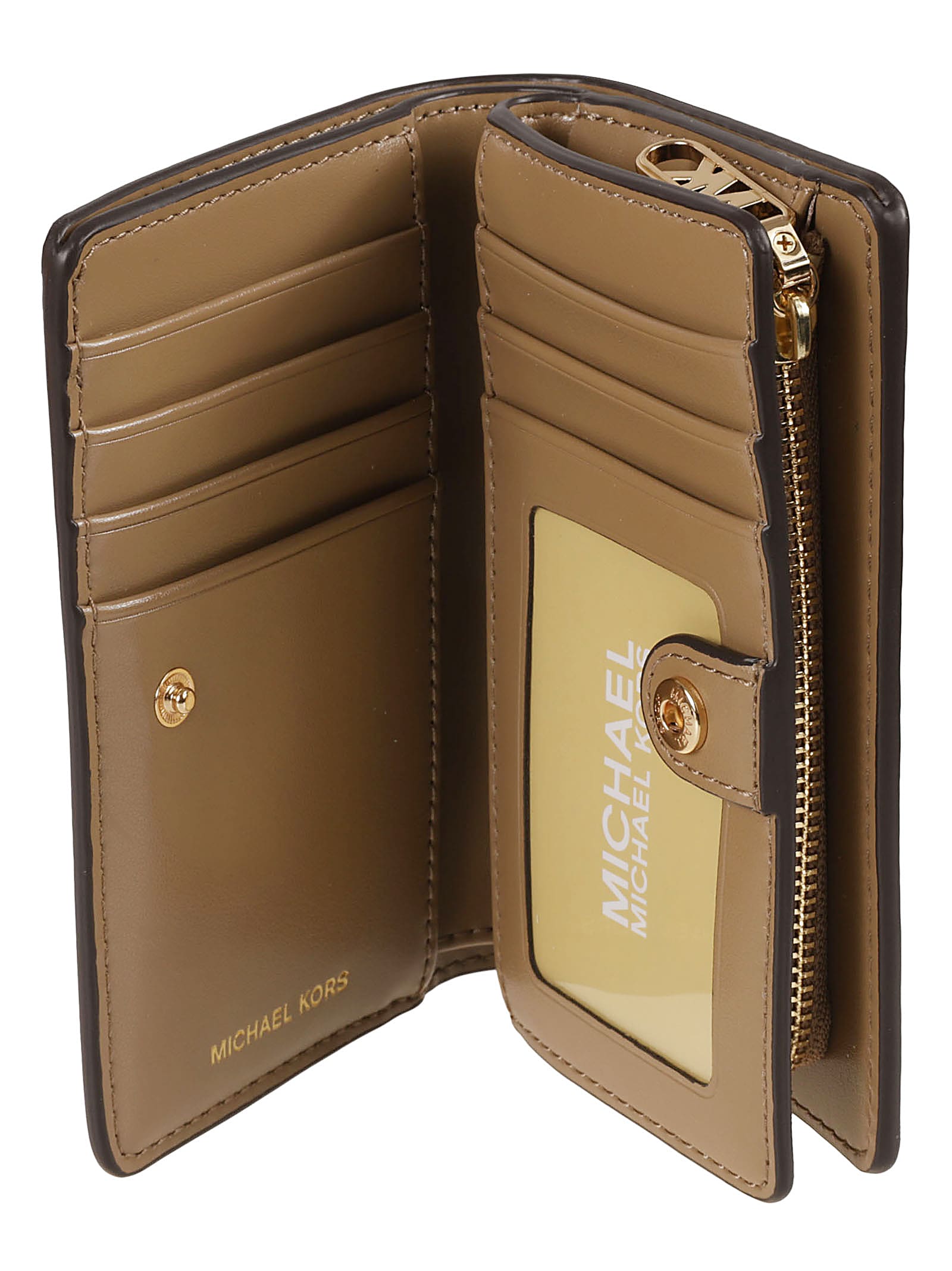 Michael Kors Empire Buttoned Wallet In Husk