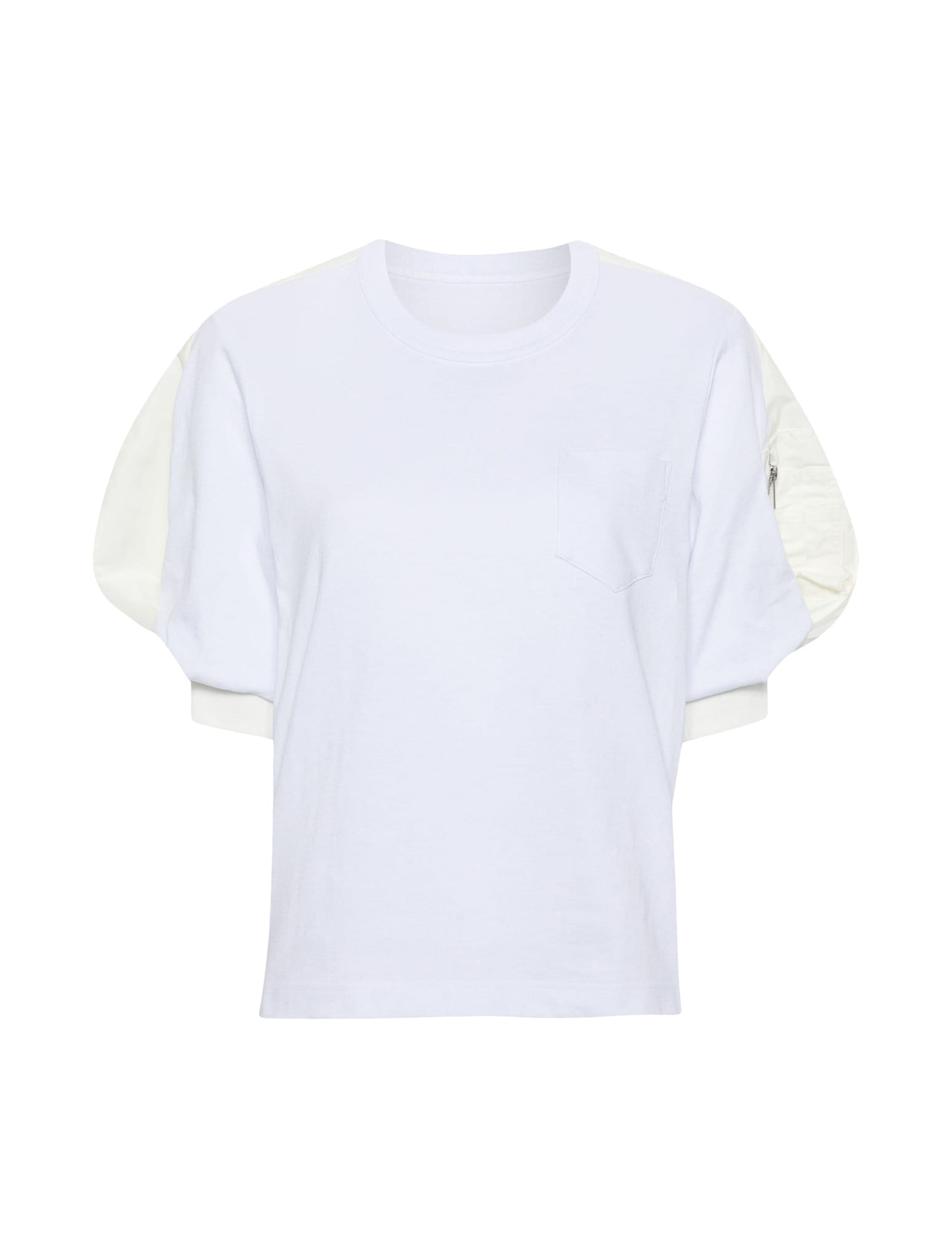 Shop Sacai Nylon Twill X Cotton Jersey T-shirt In White