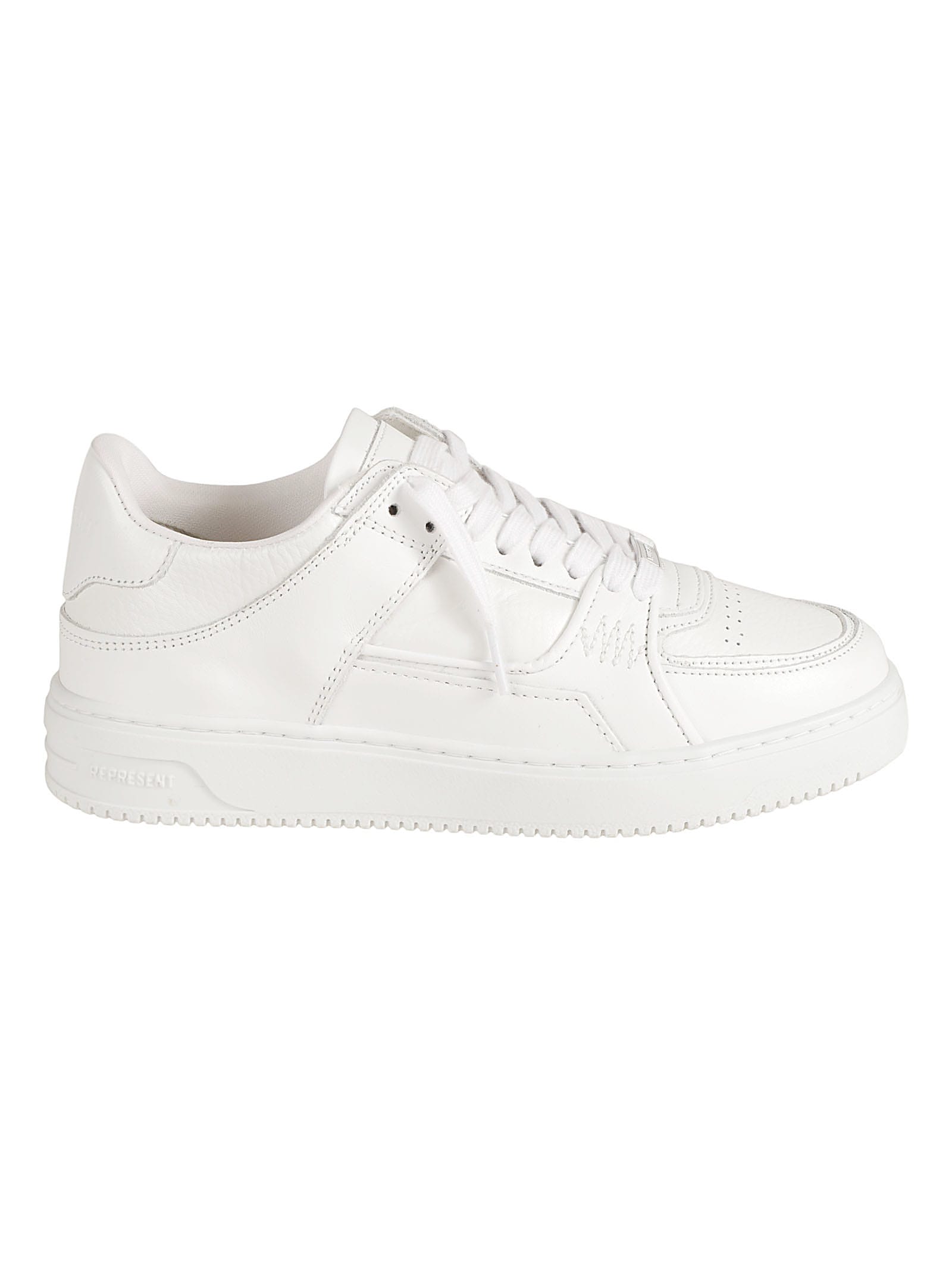 Represent Classic Low Lace-up Trainers In Flat White